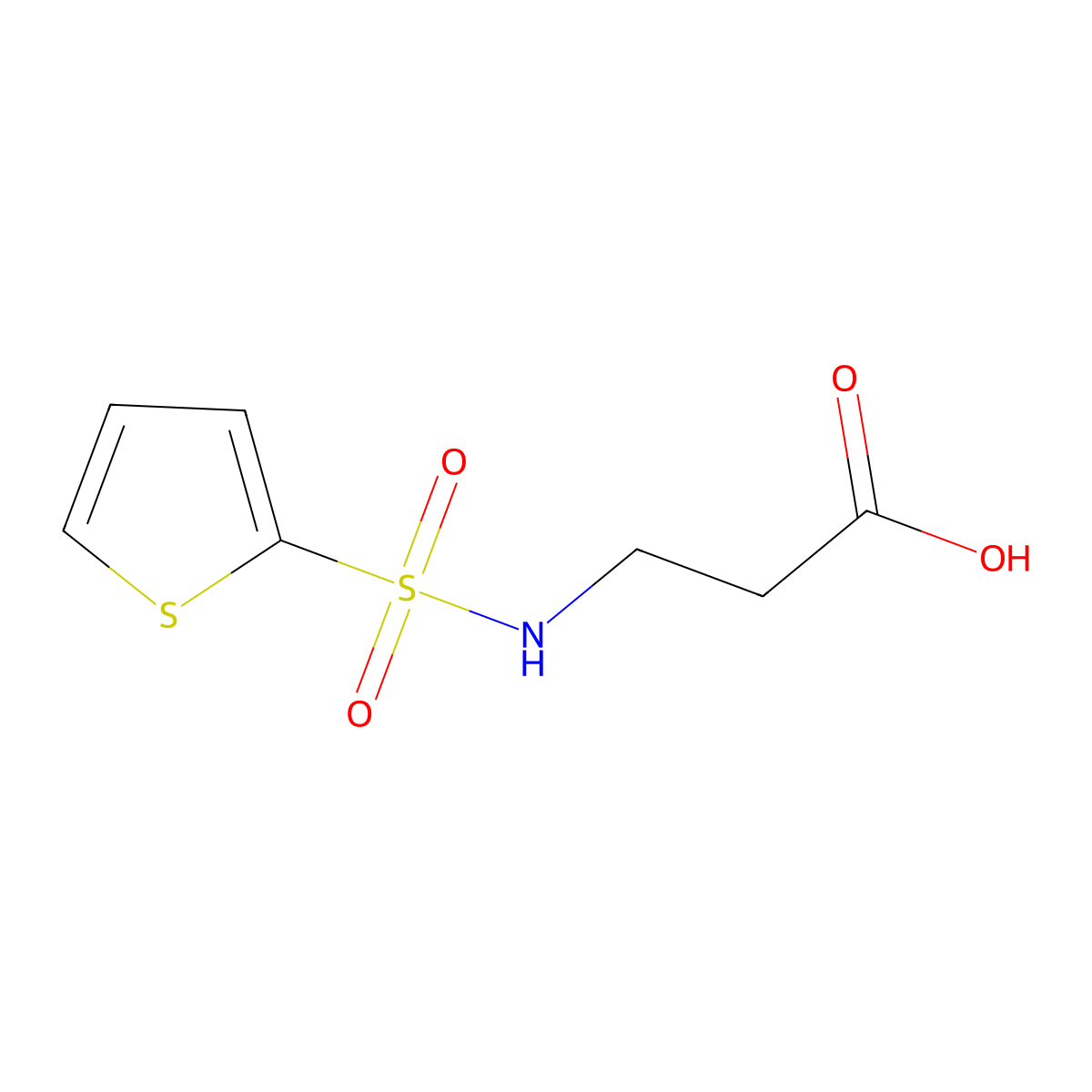 3-(Thiophene-2-sulfonamido)propanoic acid molecular structure, CAS 82068-12-0