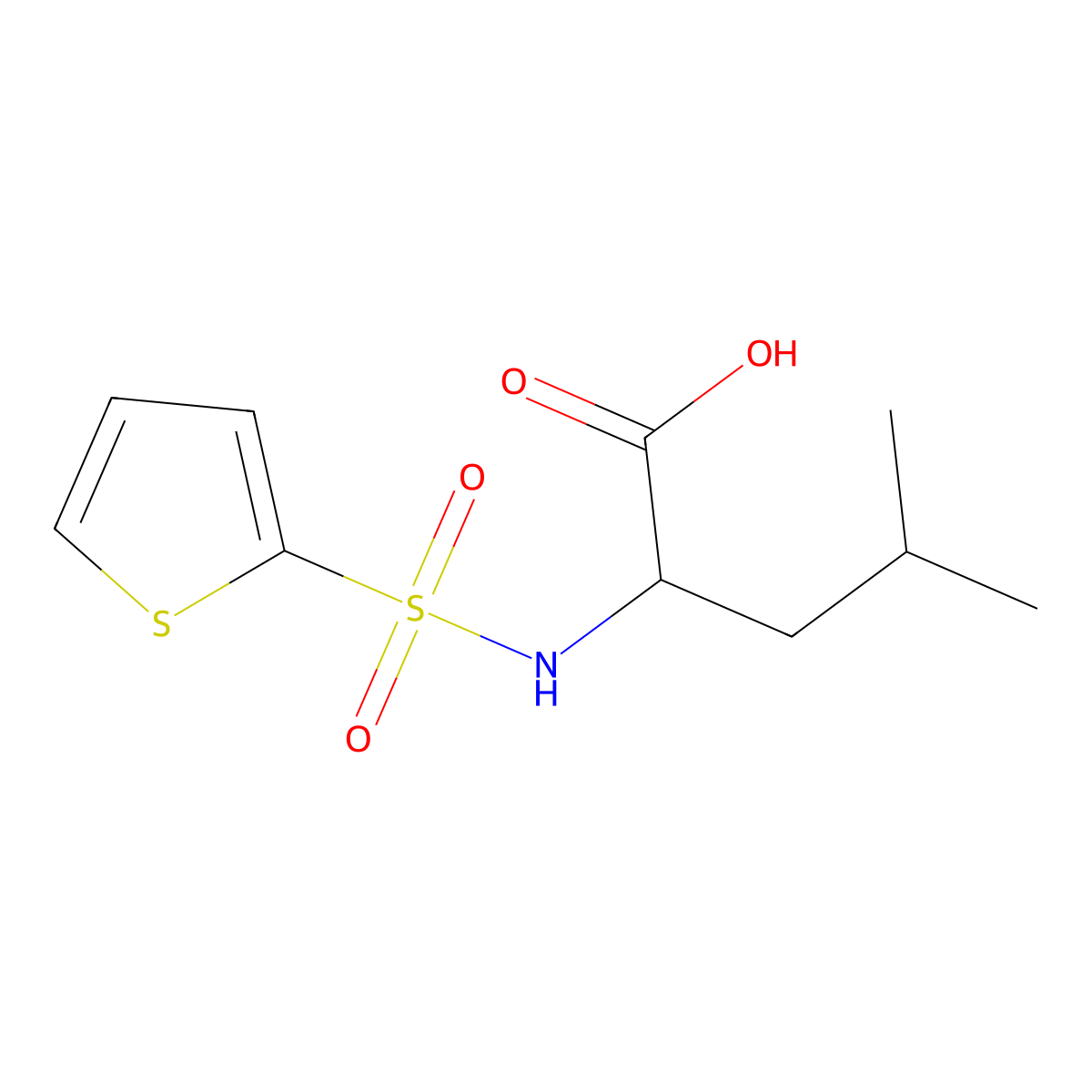 N-(2-thienylsulfonyl)leucine molecular structure, CAS 82068-15-3