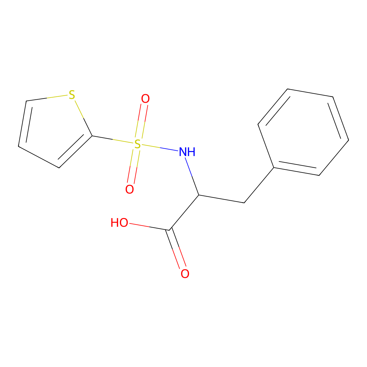 3-Phenyl-2-(thiophene-2-sulfonylamino)-propionic acid molecular structure, CAS 82068-16-4
