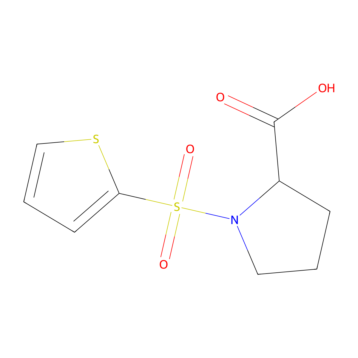 1-(Thiophene-2-sulfonyl)-pyrrolidine-2-carboxylic acid molecular structure, CAS 82068-23-3