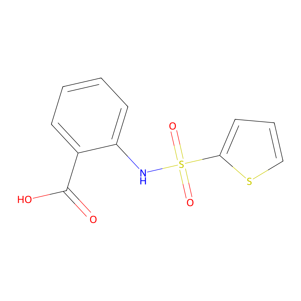 2-(Thiophene-2-sulfonylamino)-benzoic acid molecular structure, CAS 82068-33-5