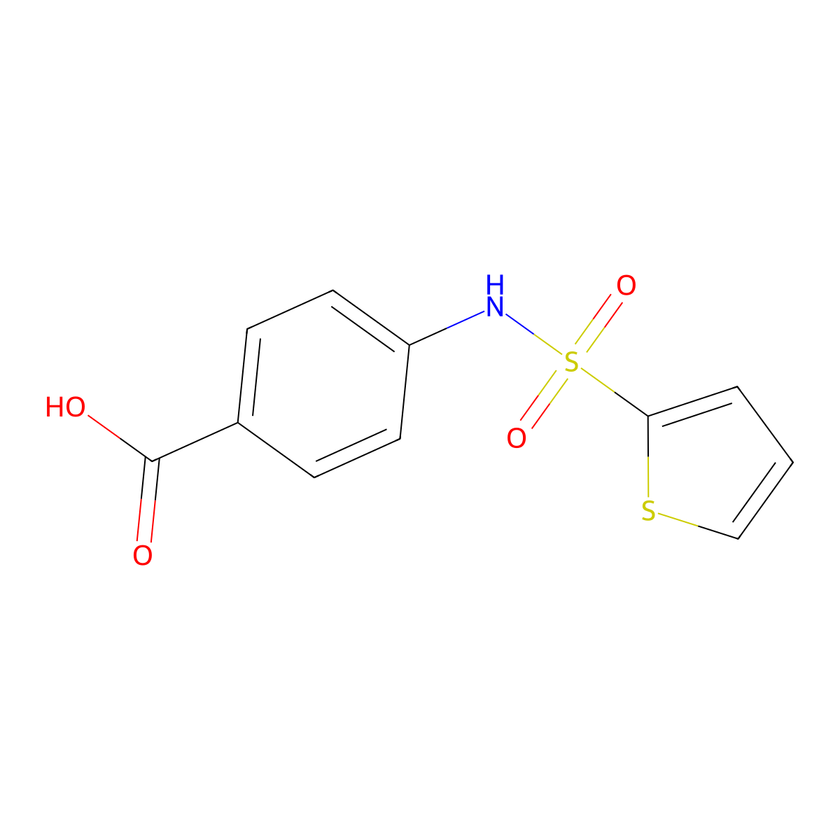 4-(Thiophene-2-sulfonamido)benzoic acid molecular structure, CAS 82068-35-7