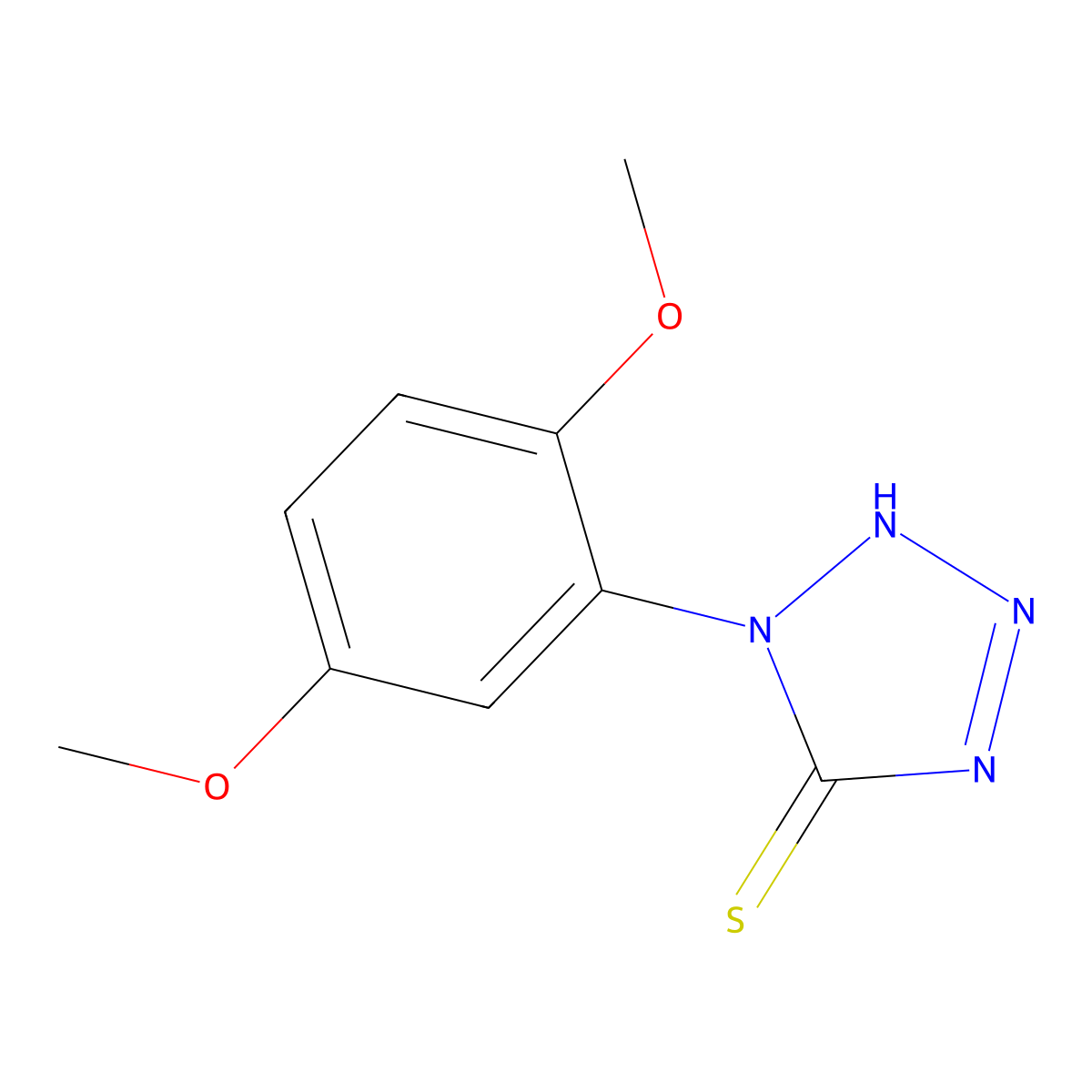 1-(2,5-dimethoxyphenyl)-1H-tetrazole-5-thiol molecular structure, CAS 82069-15-6