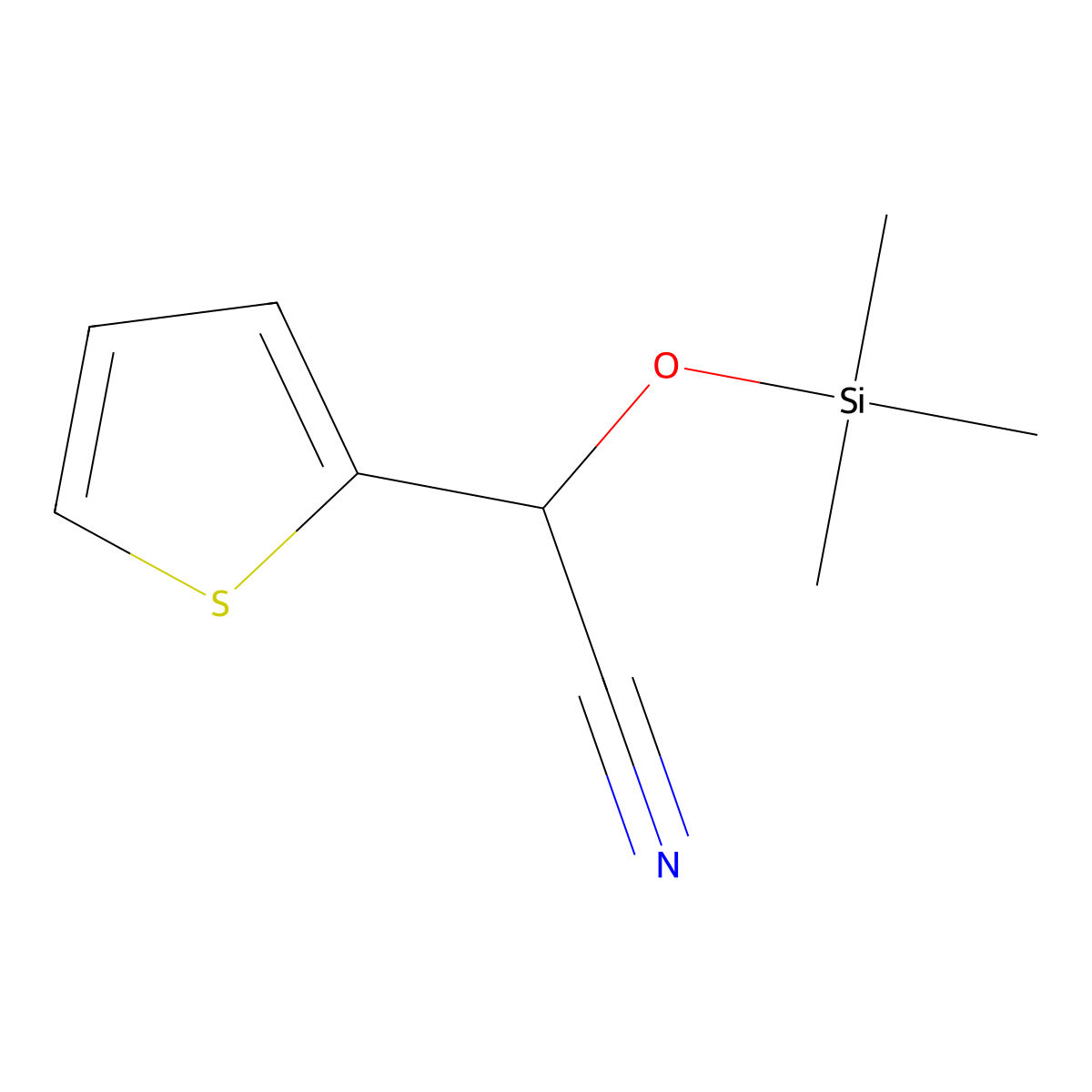 2-(Thiophen-2-yl)-2-[(trimethylsilyl)oxy]acetonitrile molecular structure, CAS 82069-26-9