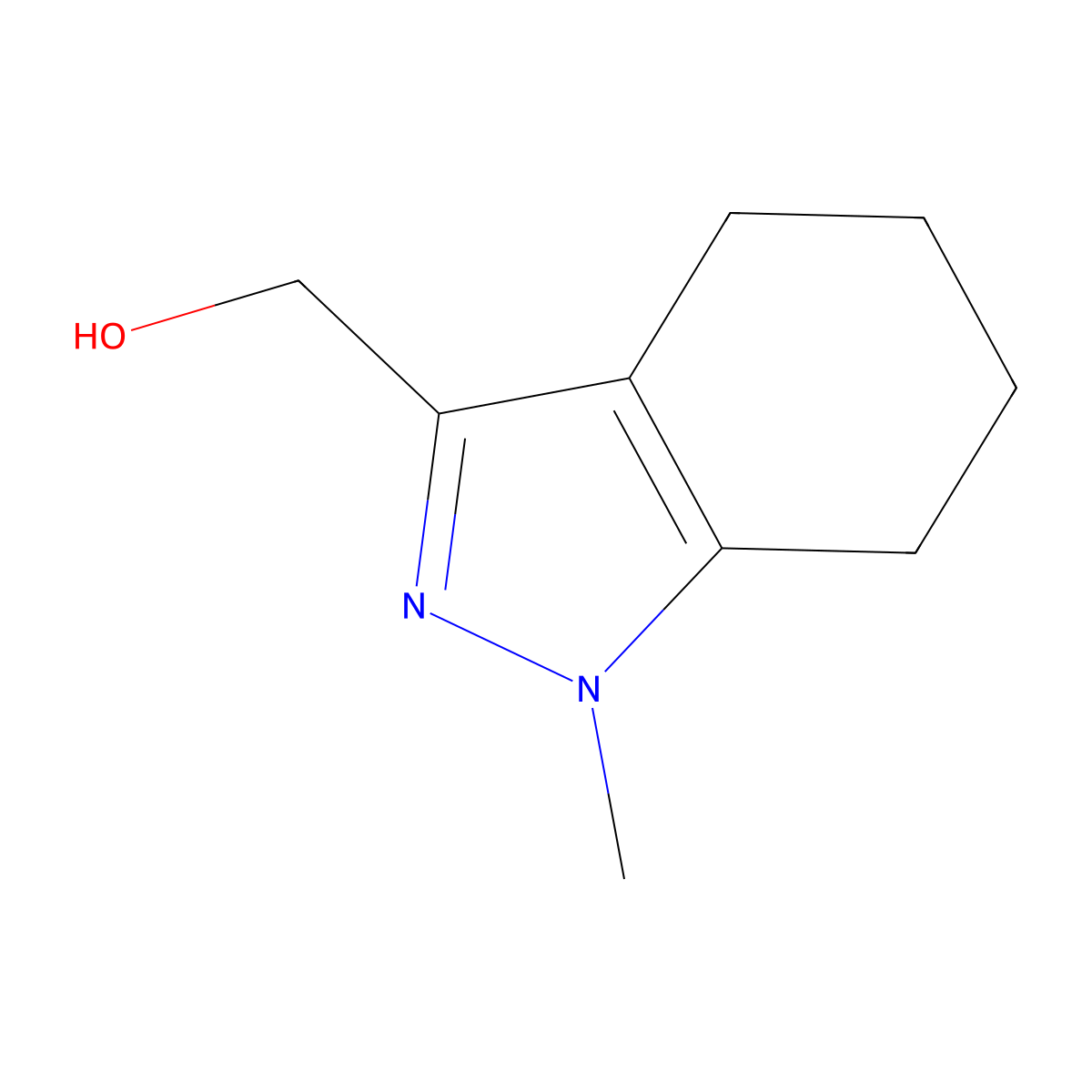 (1-methyl-4,5,6,7-tetrahydro-1H-indazol-3-yl)methanol molecular structure, CAS 82071-65-6