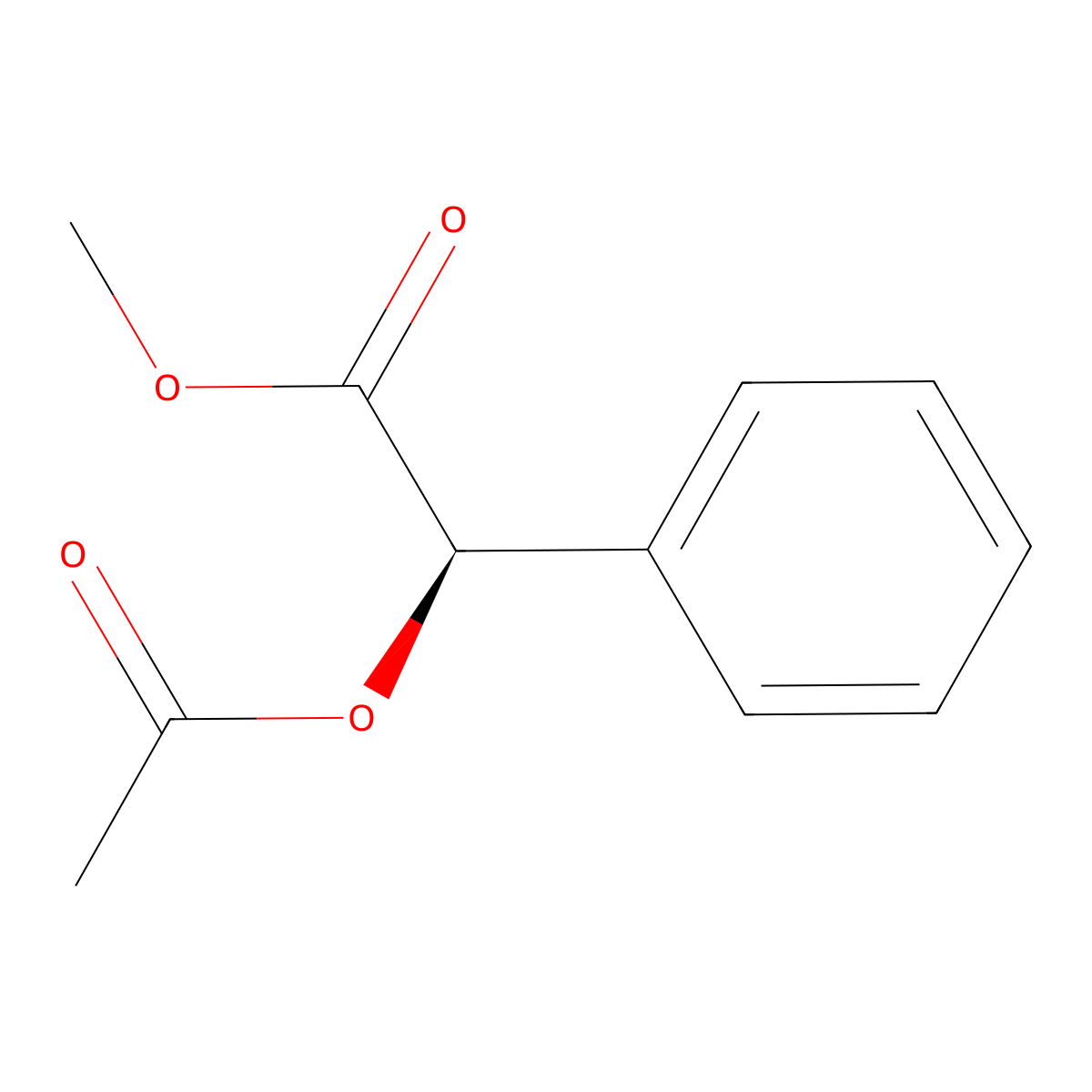 Methyl (2R)-2-(acetyloxy)-2-phenylacetate molecular structure, CAS 82078-97-5