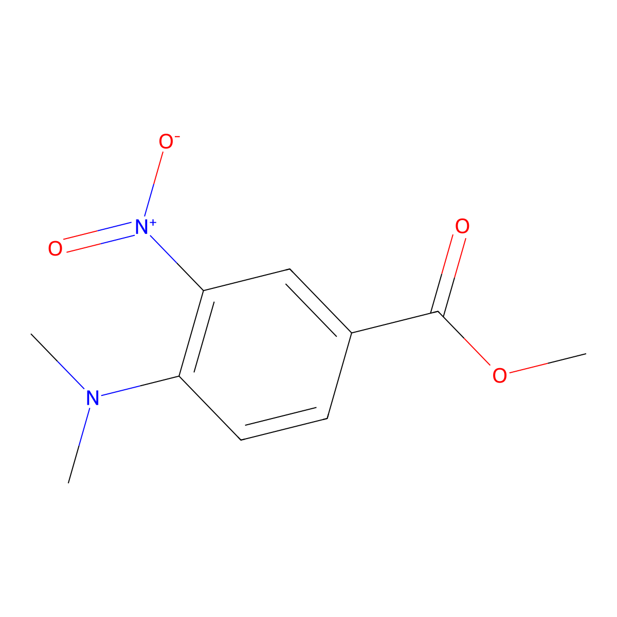 Methyl 4-(dimethylamino)-3-nitrobenzoate molecular structure, CAS 82080-46-4