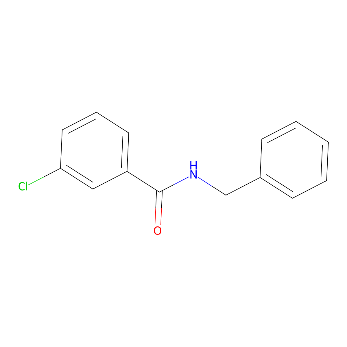 N-benzyl-3-chlorobenzamide molecular structure, CAS 82082-49-3