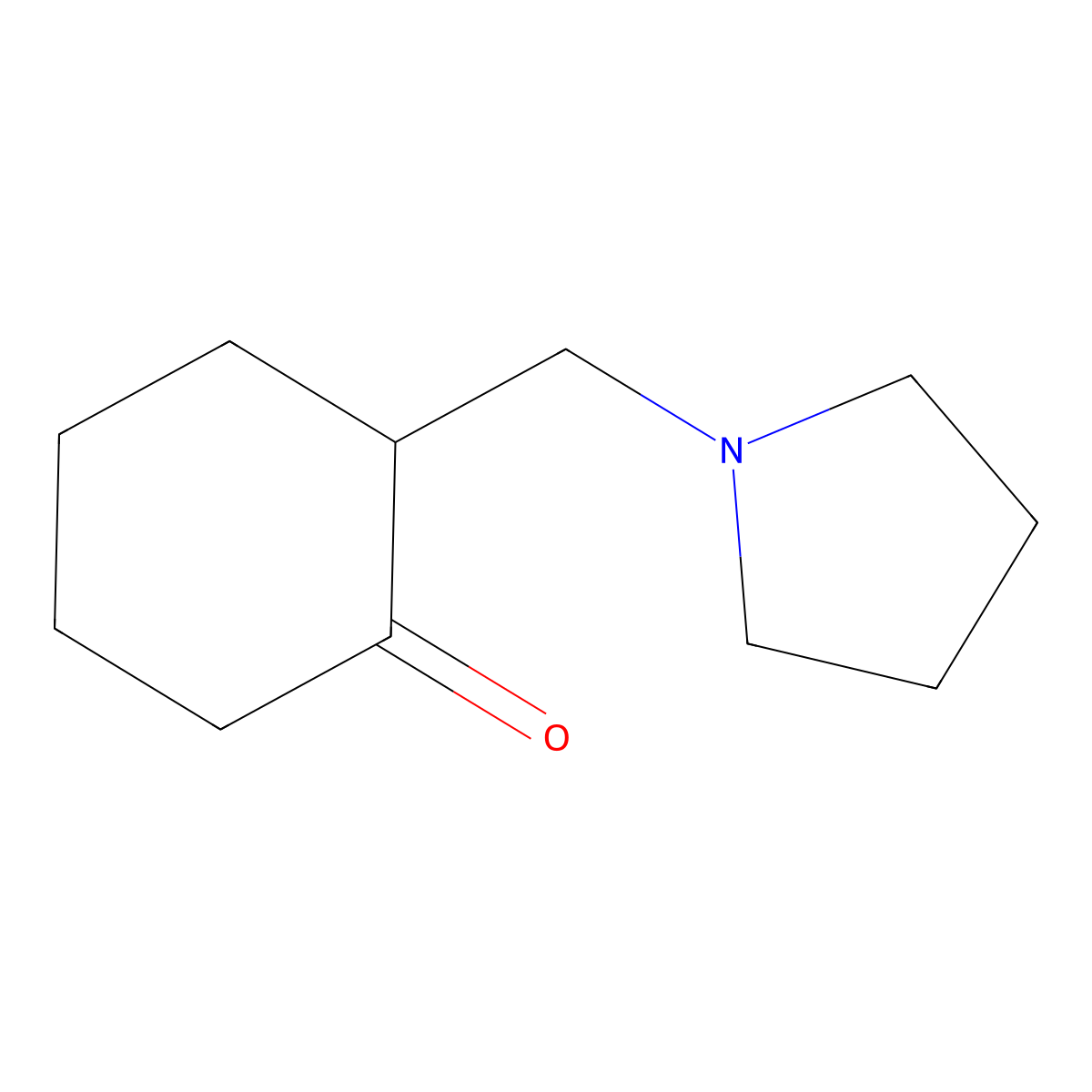 2-(Pyrrolidin-1-ylmethyl)cyclohexanone molecular structure, CAS 82087-52-3