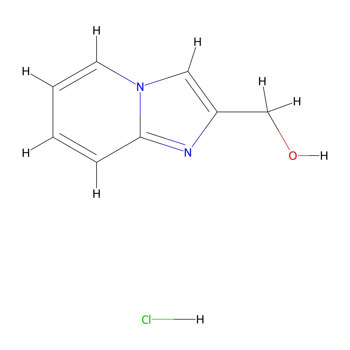 Imidazo(1,2-a)pyridin-2-ylmethanol hydrochloride molecular structure, CAS 82090-50-4