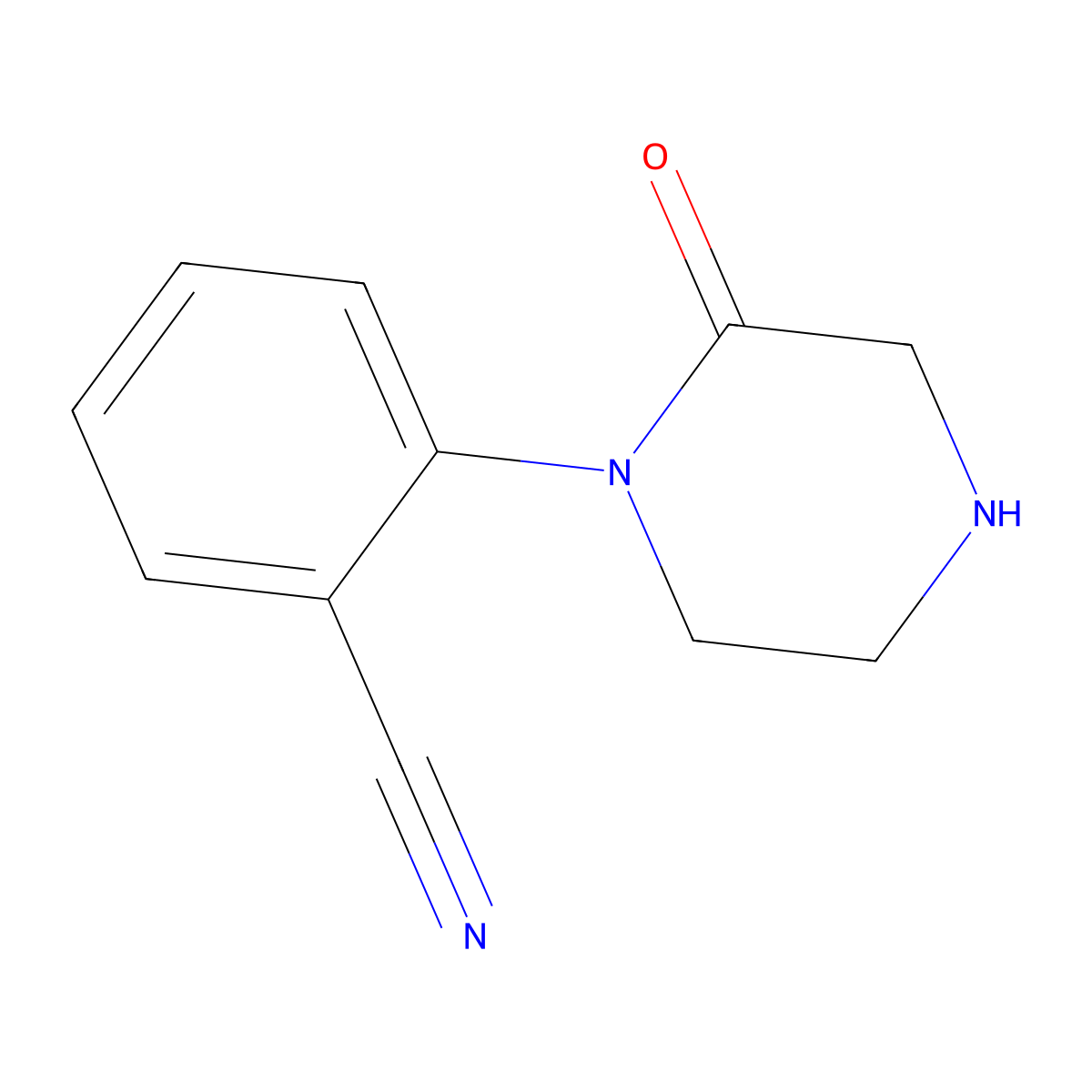 2-(2-Oxo-1-piperazinyl)benzonitrile molecular structure, CAS 820957-83-3