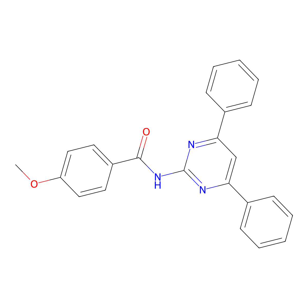 N-(4,6-diphenylpyrimidin-2-yl)-4-methoxybenzamide molecular structure, CAS 820961-60-2