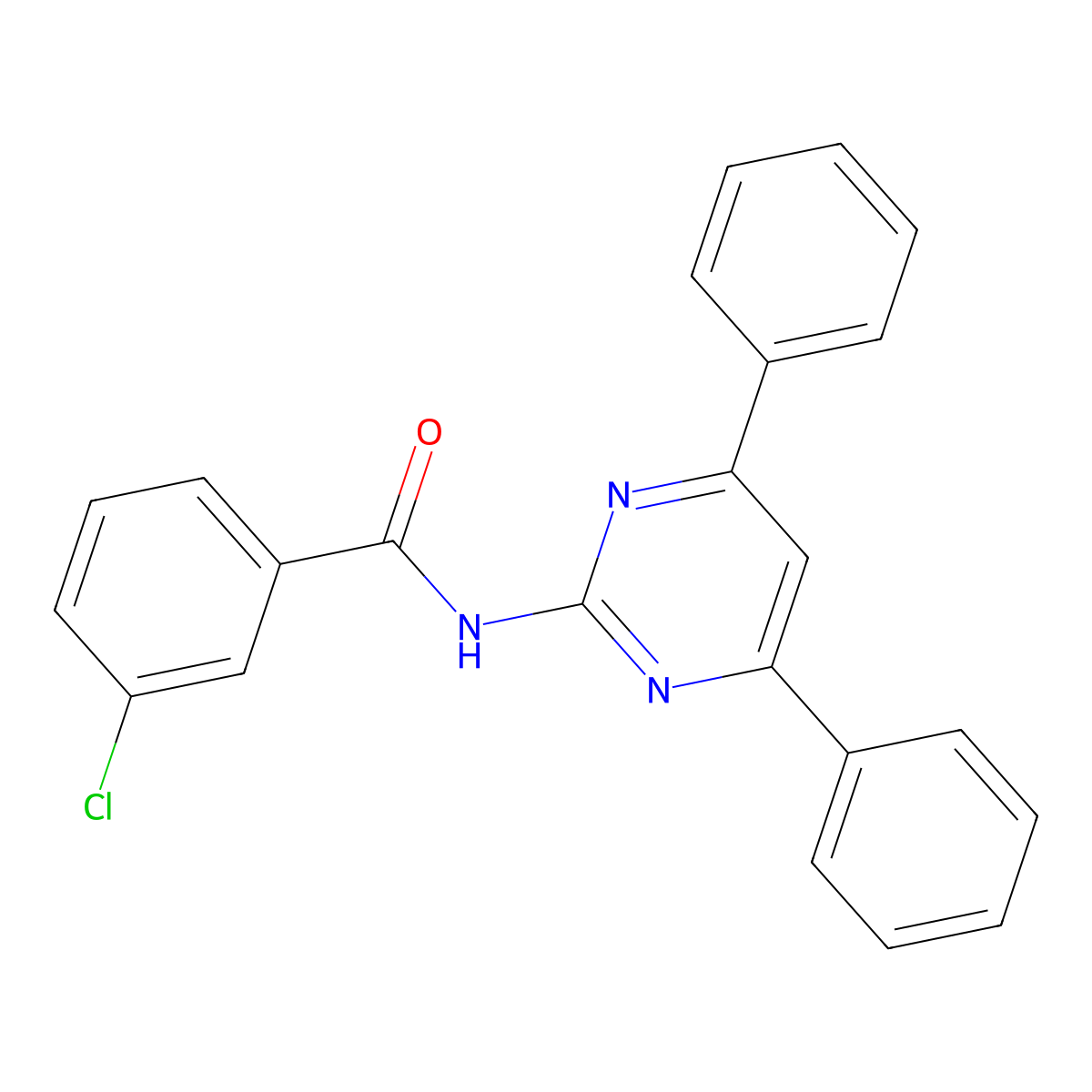 N-(4,6-diphenylpyrimidin-2-yl)-3-chlorobenzamide molecular structure, CAS 820961-63-5