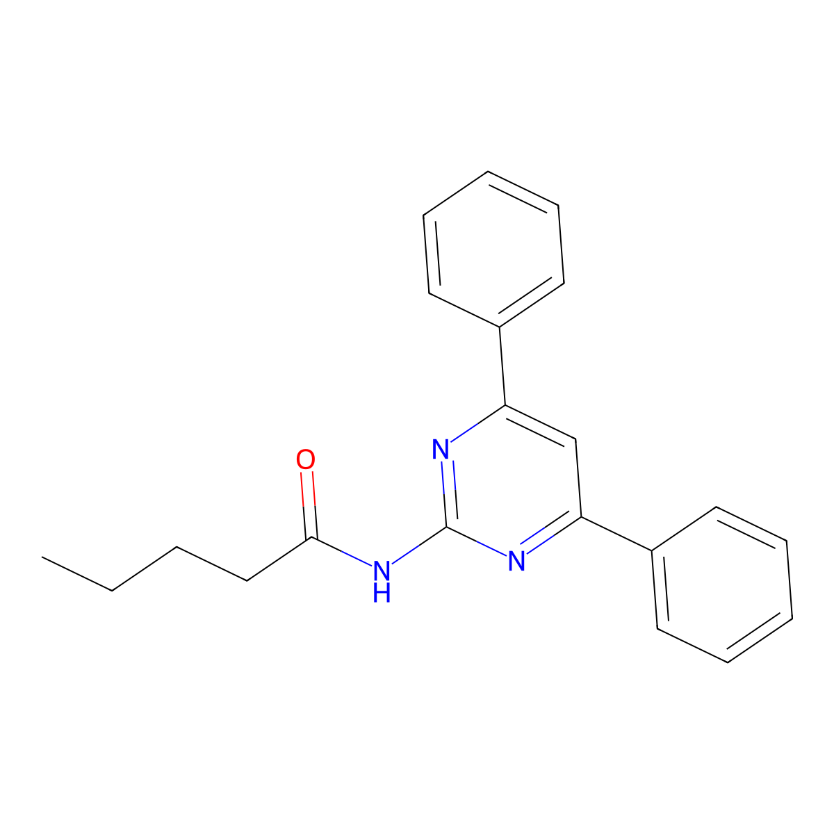 Pentanoic acid (4,6-diphenylpyrimidin-2-yl)amide molecular structure, CAS 820961-66-8
