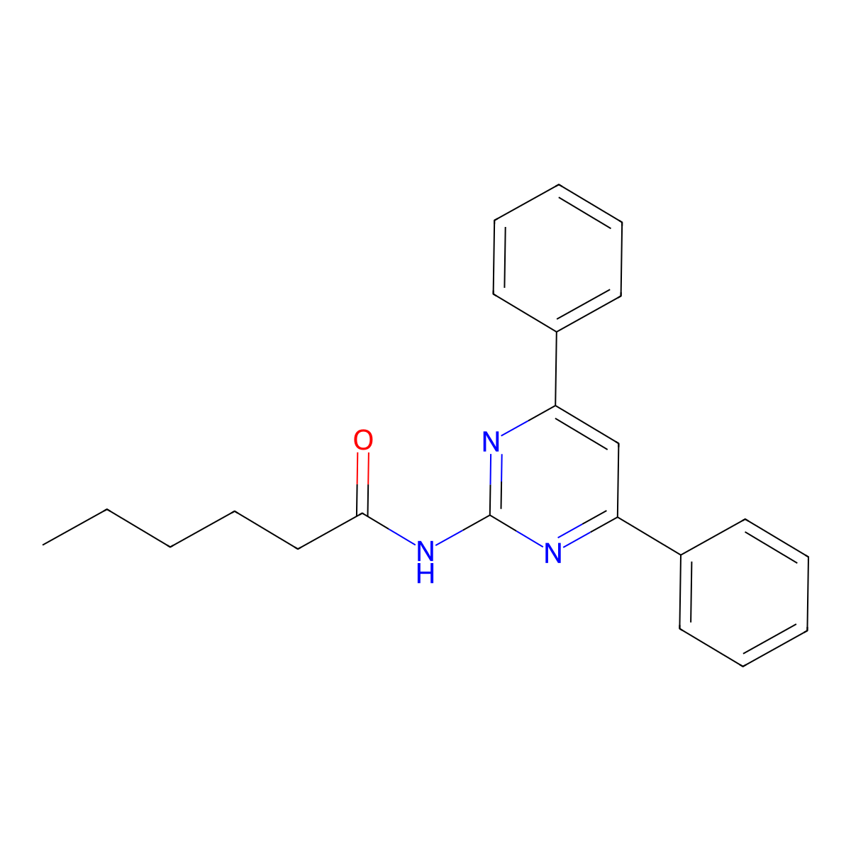 N-(4,6-diphenylpyrimidin-2-yl)hexanamide molecular structure, CAS 820961-67-9