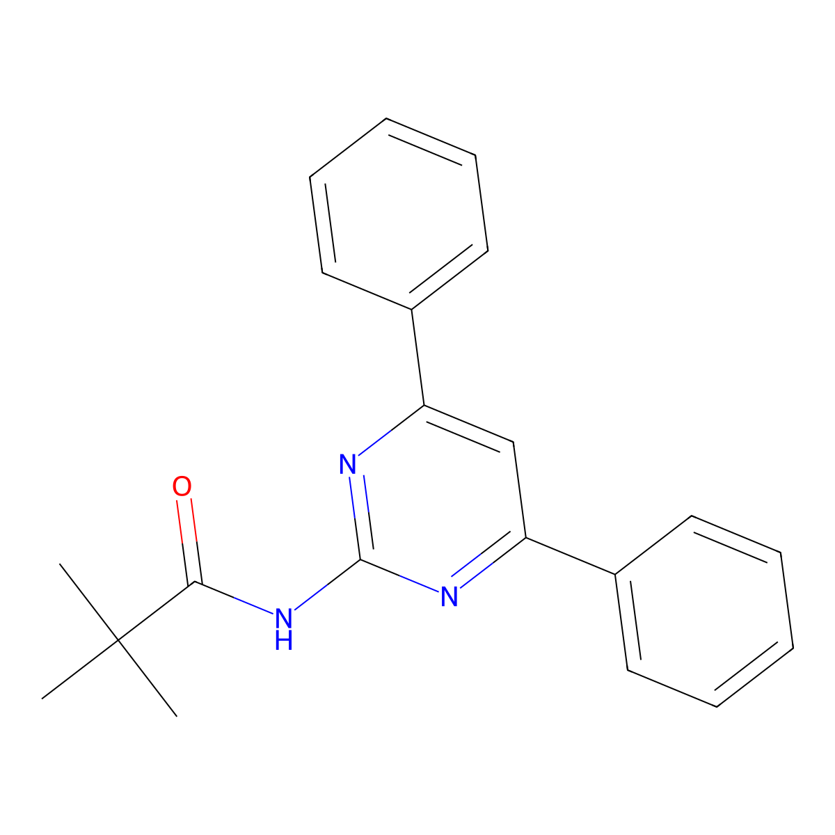 N-(4,6-diphenylpyrimidin-2-yl)-2,2-dimethylpropanamide molecular structure, CAS 820961-69-1