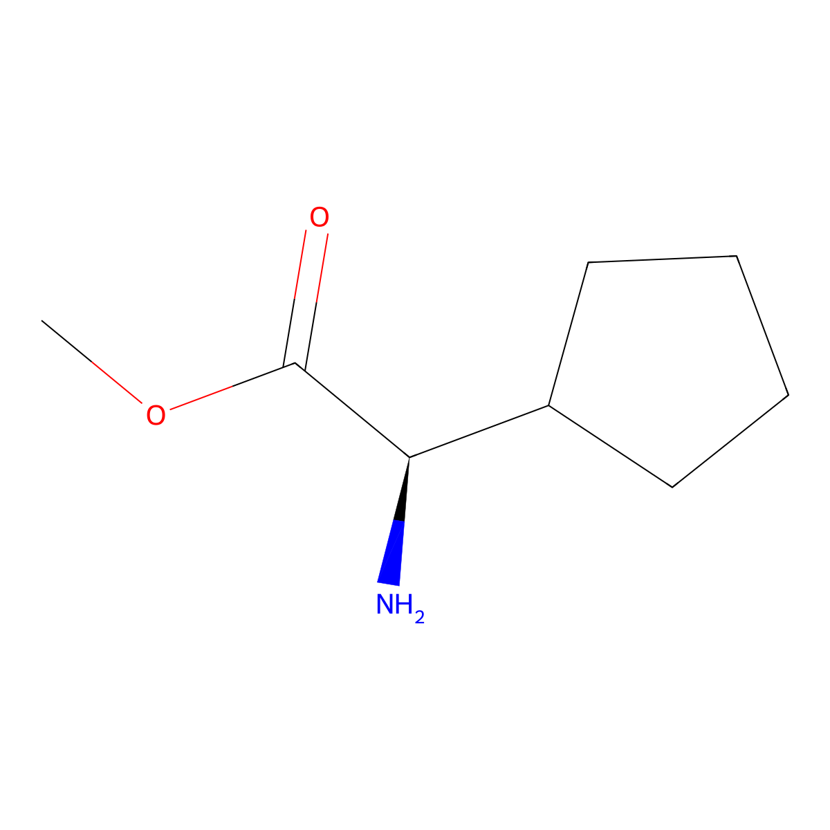 (R)-Methyl 2-amino-2-cyclopentylacetate molecular structure, CAS 820964-60-1