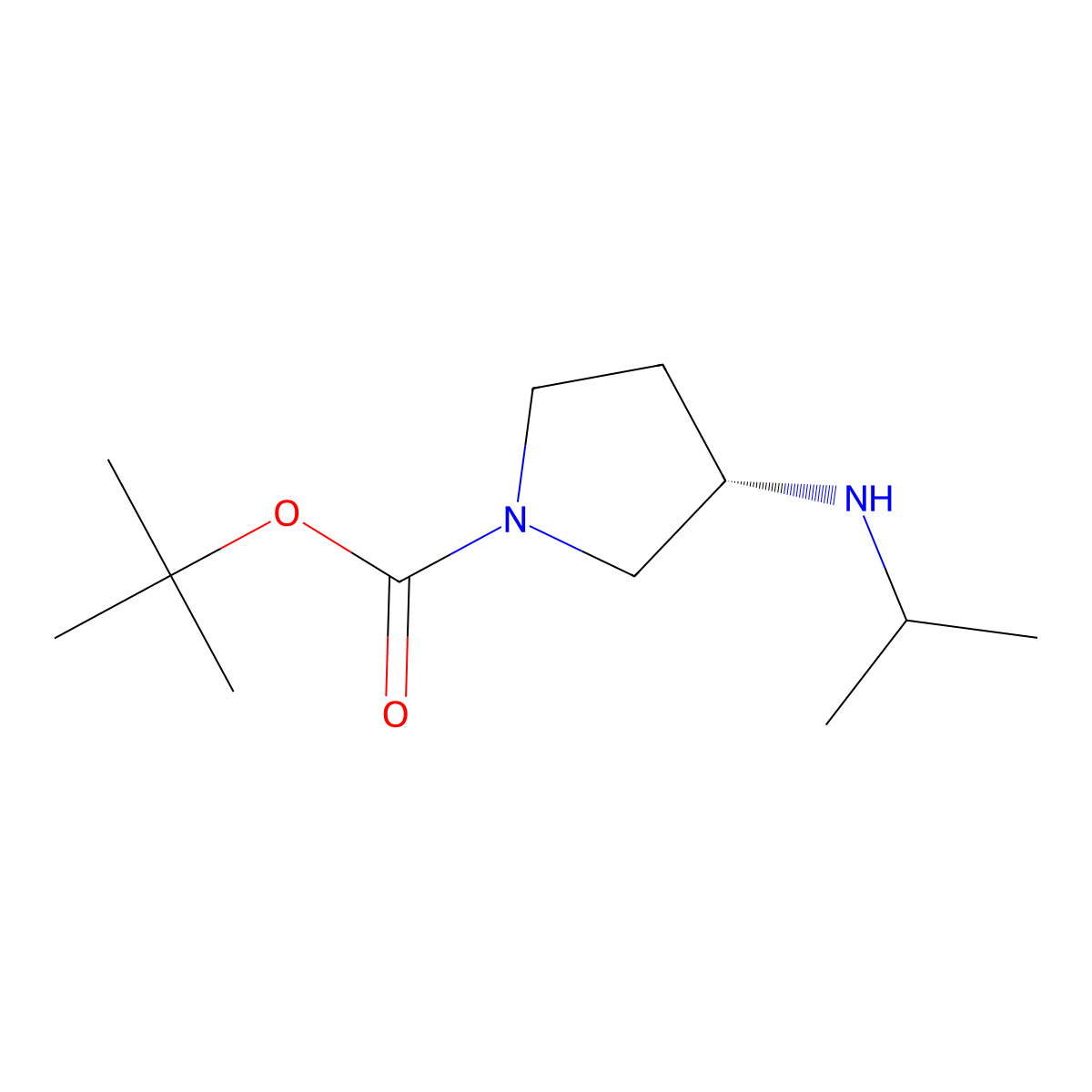 (S)-tert-butyl 3-(isopropylamino)pyrrolidine-1-carboxylate molecular structure, CAS 820969-25-3