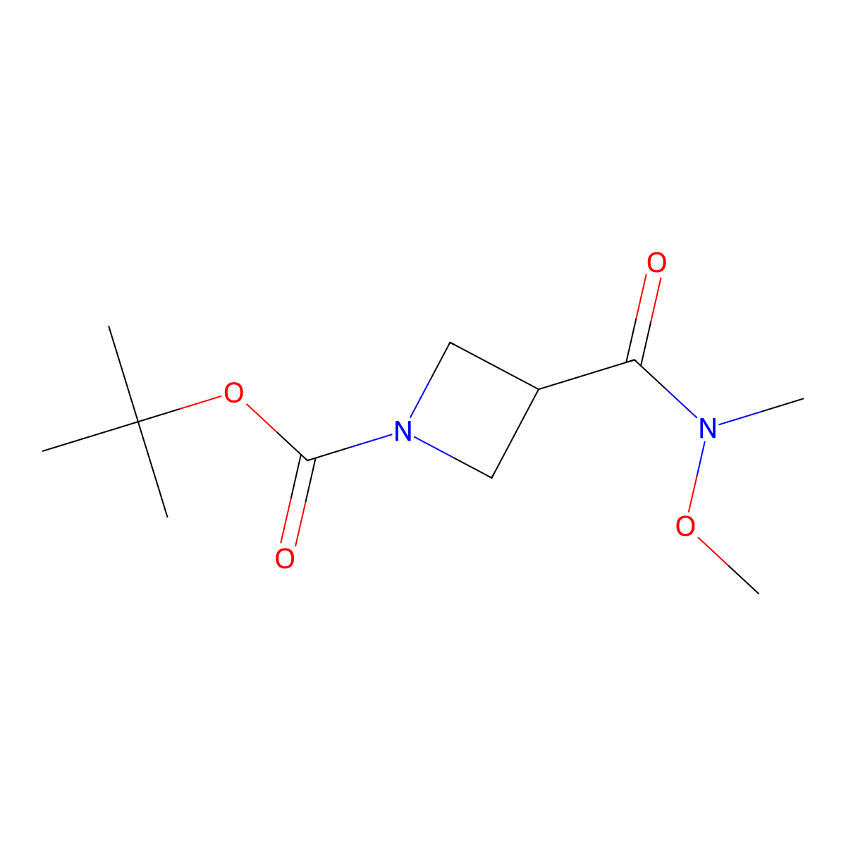 tert-Butyl 3-(methoxy(methyl)carbamoyl)azetidine-1-carboxylate molecular structure, CAS 820971-67-3