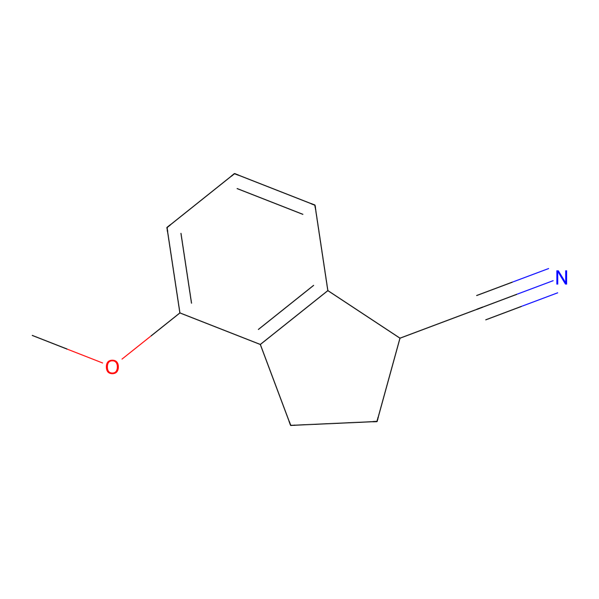 4-methoxy-2,3-dihydro-1H-indene-1-carbonitrile molecular structure, CAS 820974-76-3