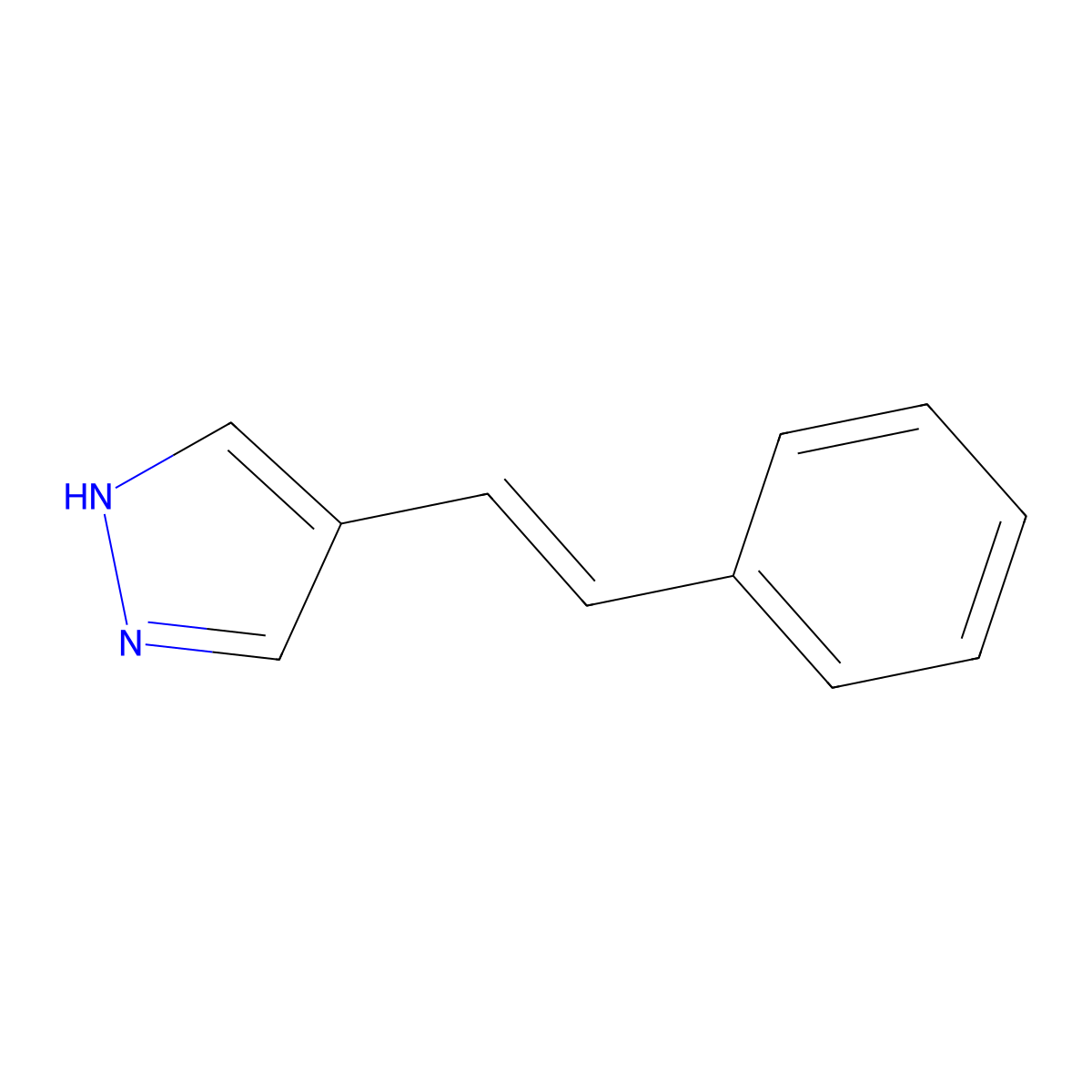 4-(2-phenylethenyl)-1H-pyrazole molecular structure, CAS 82099-97-6