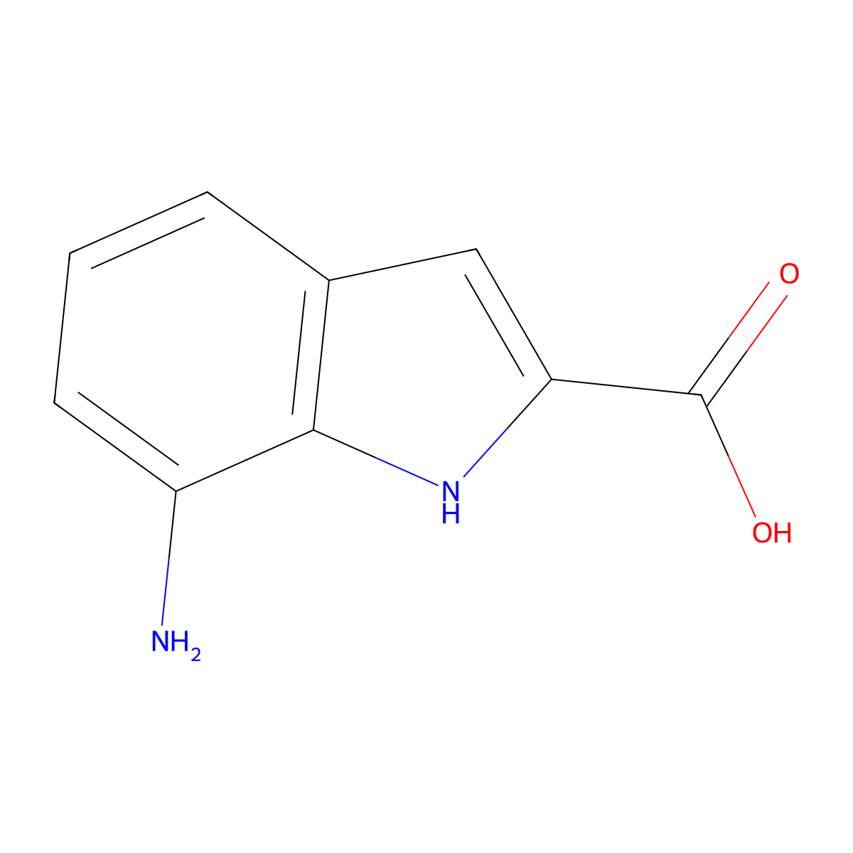 7-amino-1H-Indole-2-carboxylic acid molecular structure, CAS 820999-73-3