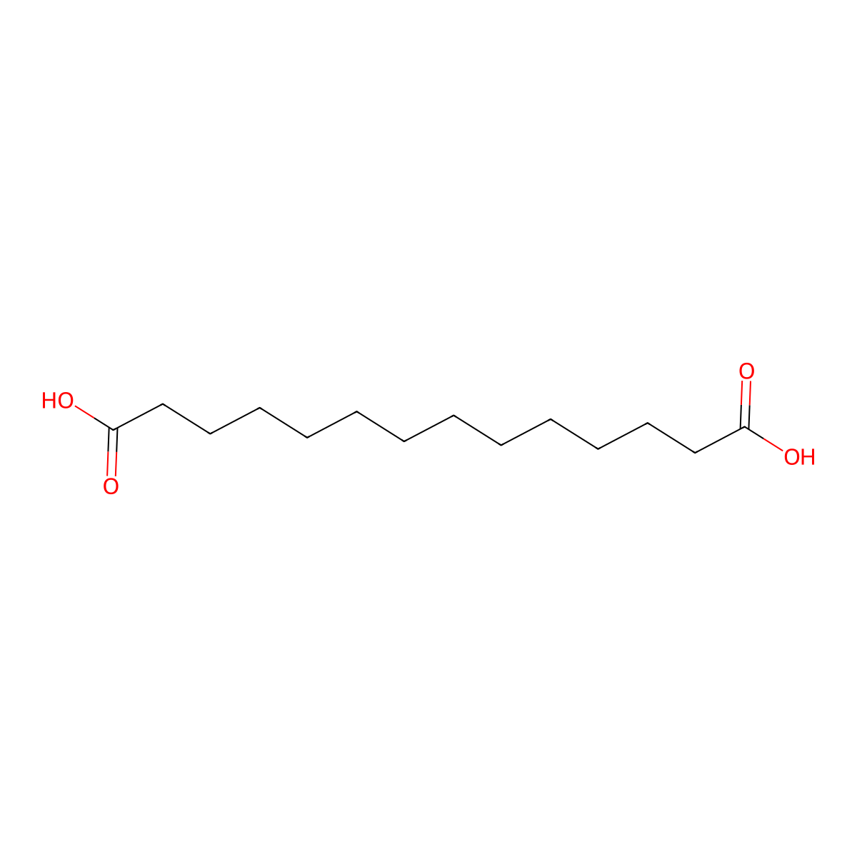 Tetradecanedioic acid molecular structure, CAS 821-38-5