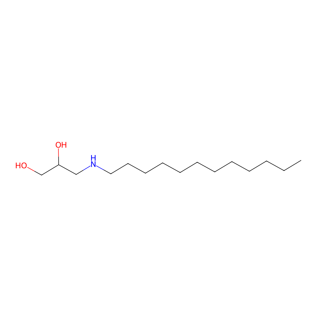 1,2-Propanediol, 3-(dodecylamino)- molecular structure, CAS 821-91-0