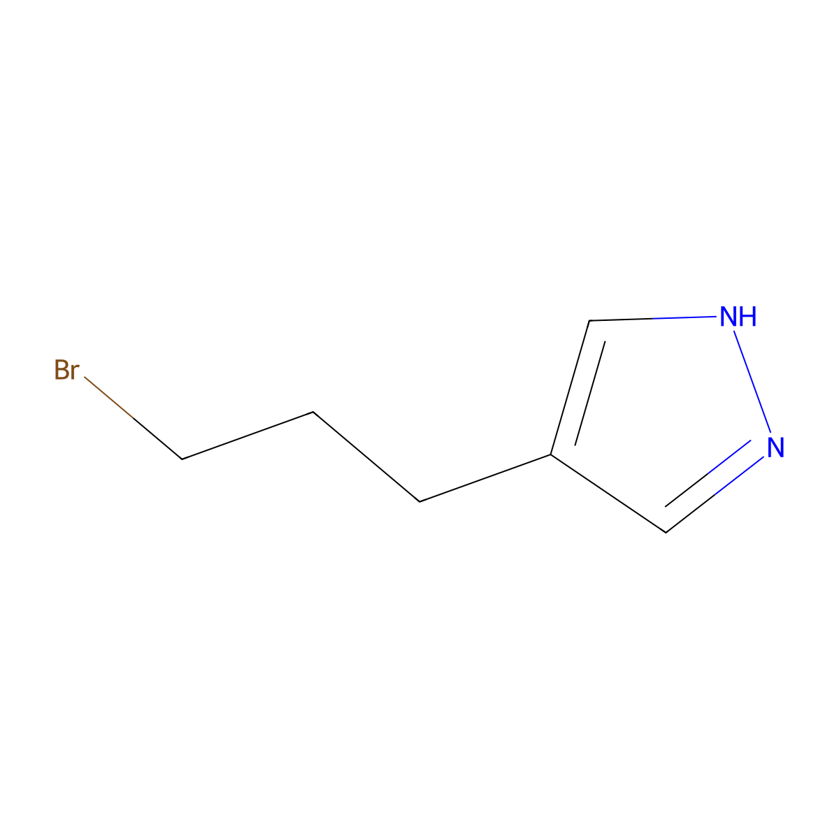 4-(3-bromopropyl)-1H-pyrazole molecular structure, CAS 82100-00-3