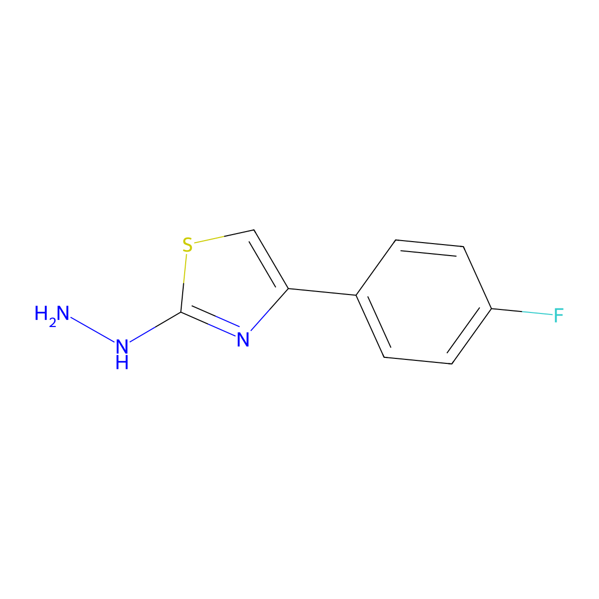 4-(4-Fluorophenyl)-2-hydrazinylthiazole molecular structure, CAS 82100-92-3