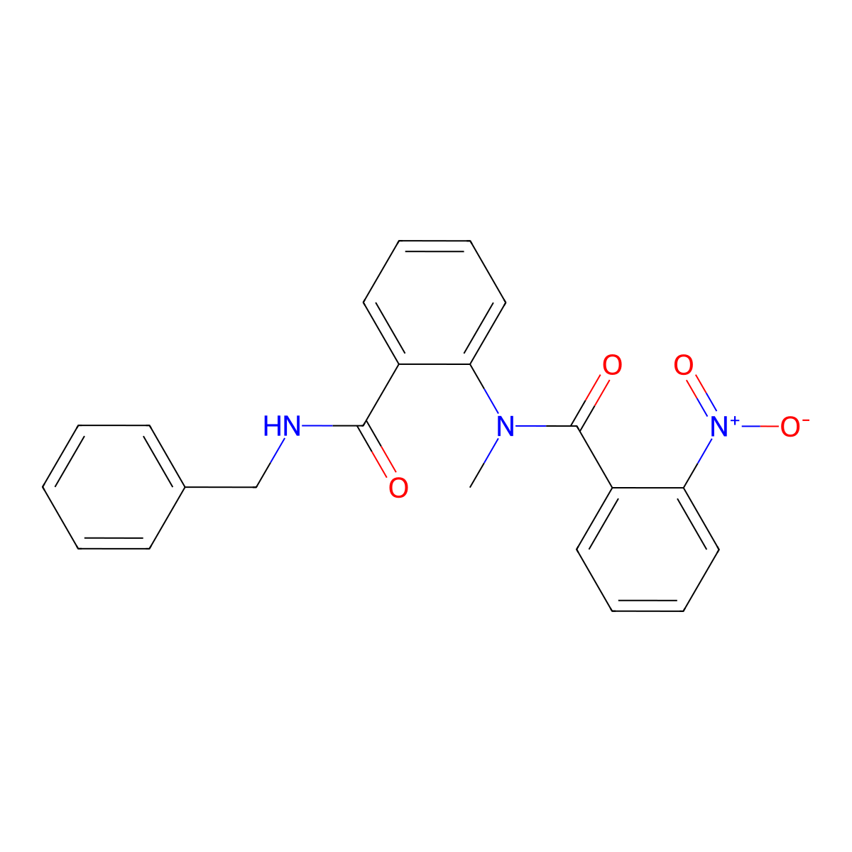 N-benzyl-2-[methyl-(2-nitrobenzoyl)amino]benzamide molecular structure, CAS 821000-49-1