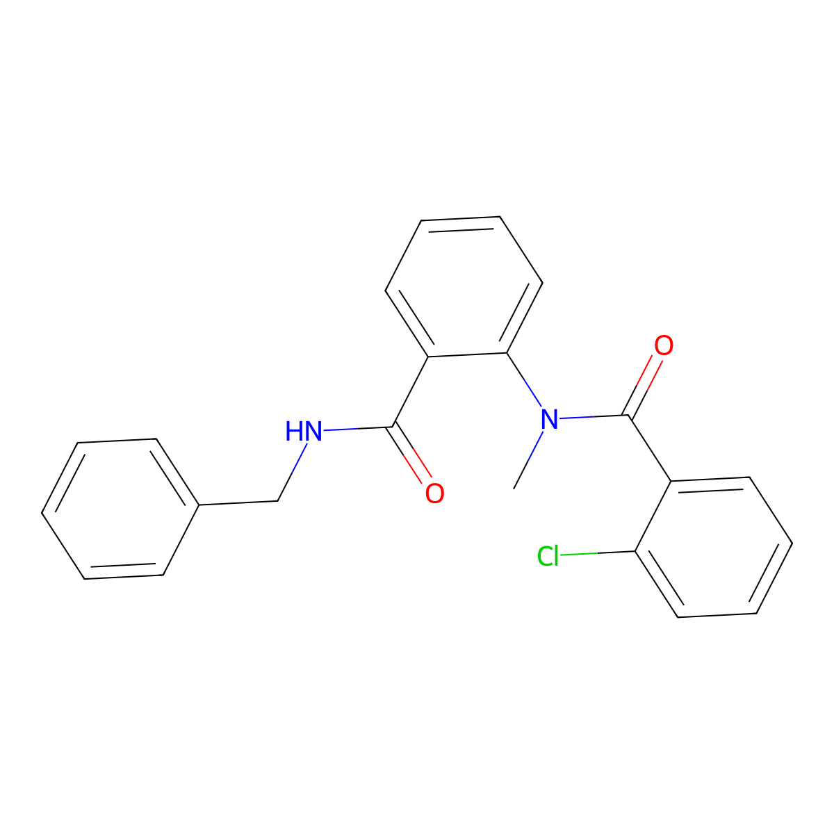 N-benzyl-2-[(2-chlorobenzoyl)-methylamino]benzamide molecular structure, CAS 821000-59-3