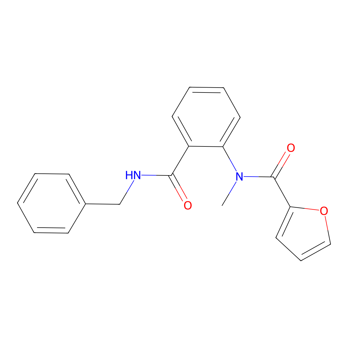 N-[2-(benzylcarbamoyl)phenyl]-N-methylfuran-2-carboxamide molecular structure, CAS 821000-85-5