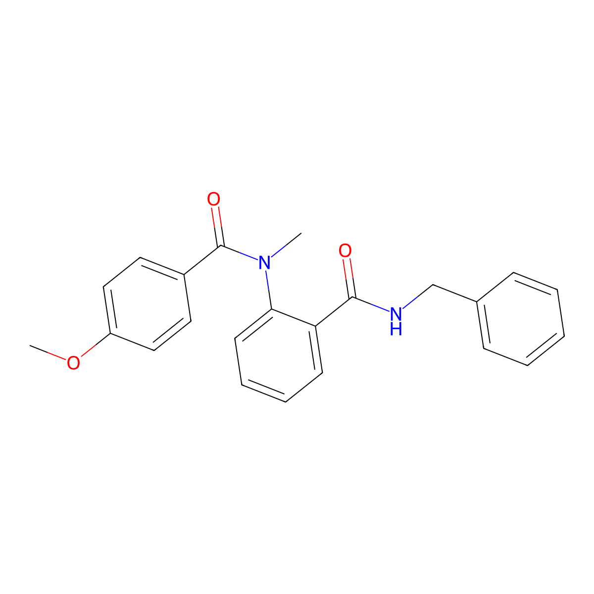 N-benzyl-2-[(4-methoxybenzoyl)(methyl)amino]benzamide molecular structure, CAS 821000-89-9
