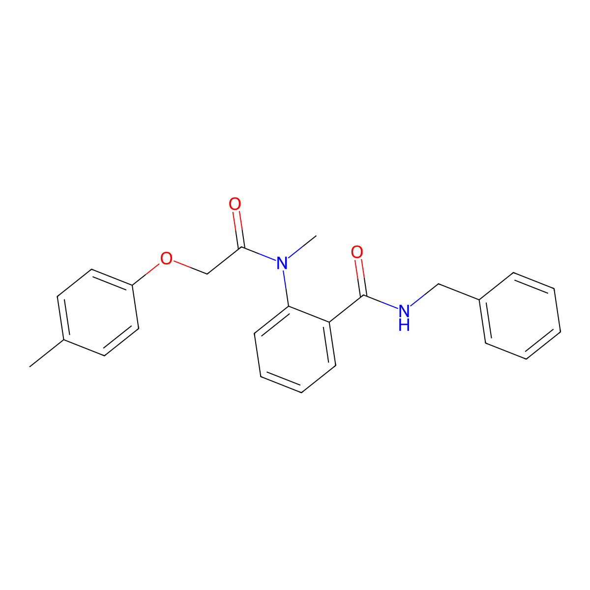 N-benzyl-2-{methyl[(4-methylphenoxy)acetyl]amino}benzamide molecular structure, CAS 821000-97-9
