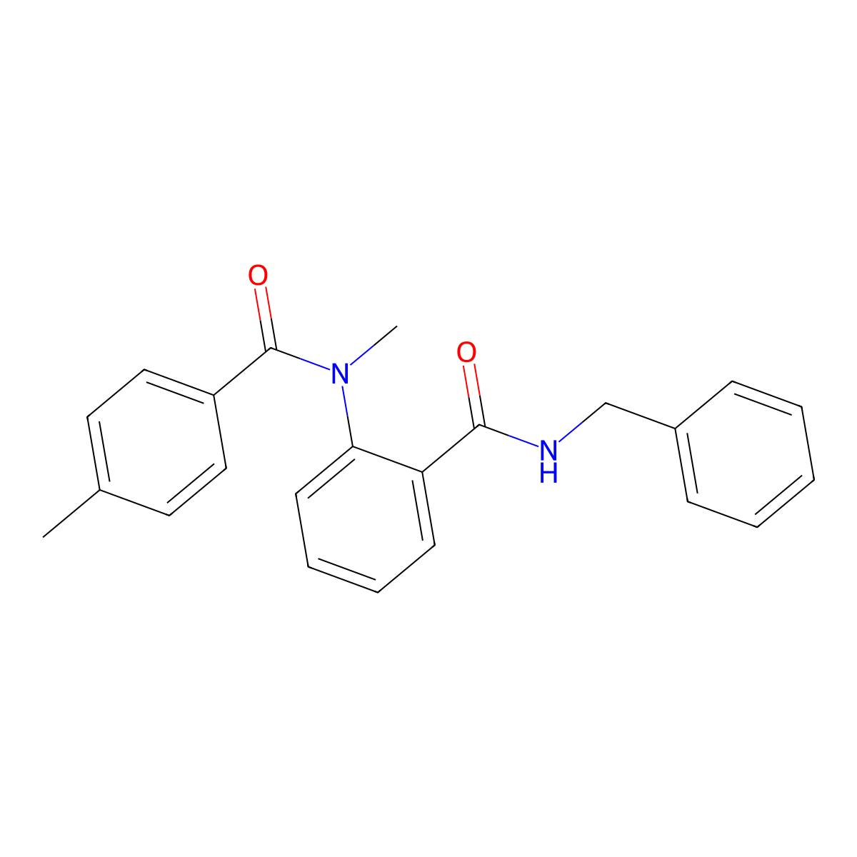 N-benzyl-2-[methyl-(4-methylbenzoyl)amino]benzamide molecular structure, CAS 821001-07-4