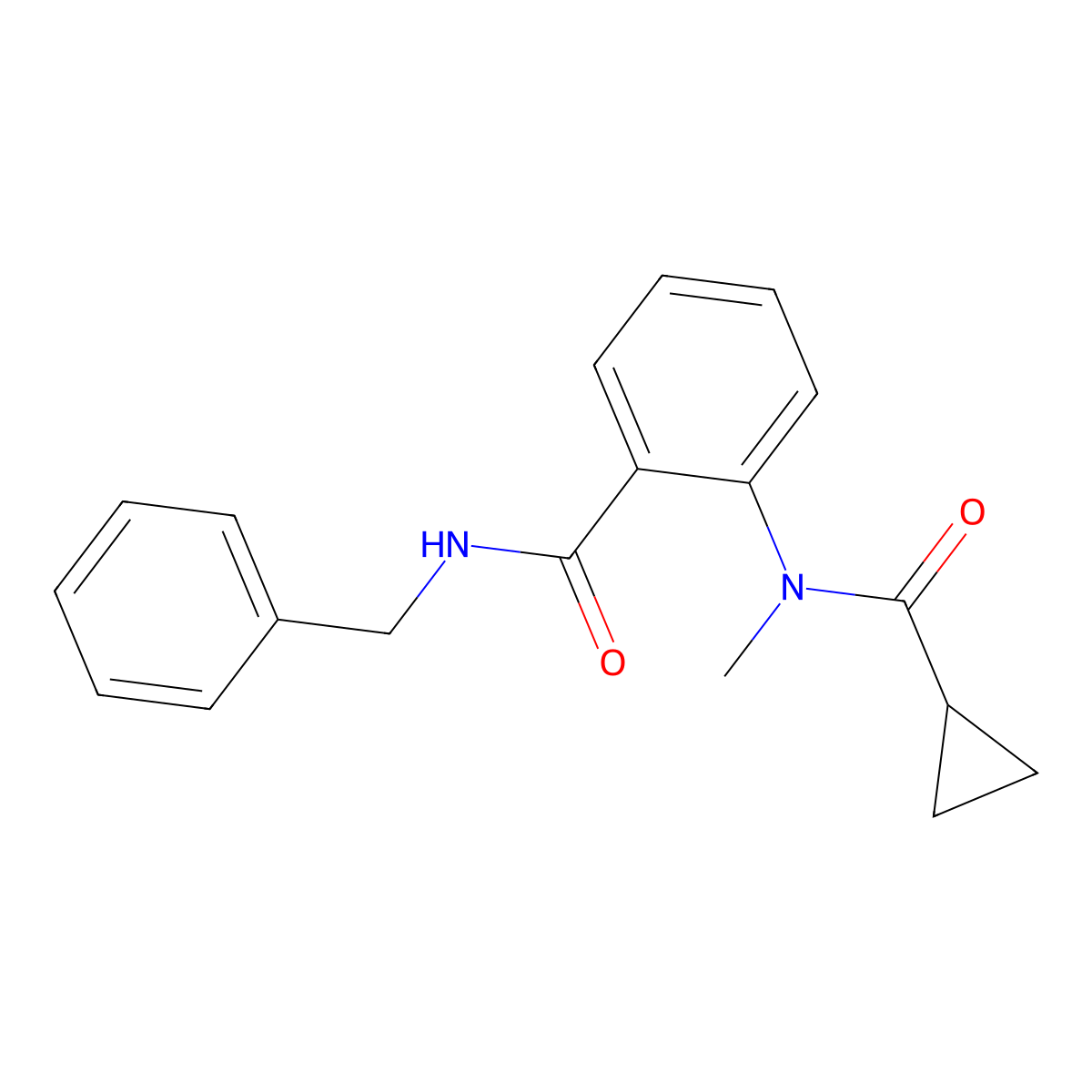 N-benzyl-2-[cyclopropanecarbonyl(methyl)amino]benzamide molecular structure, CAS 821001-37-0