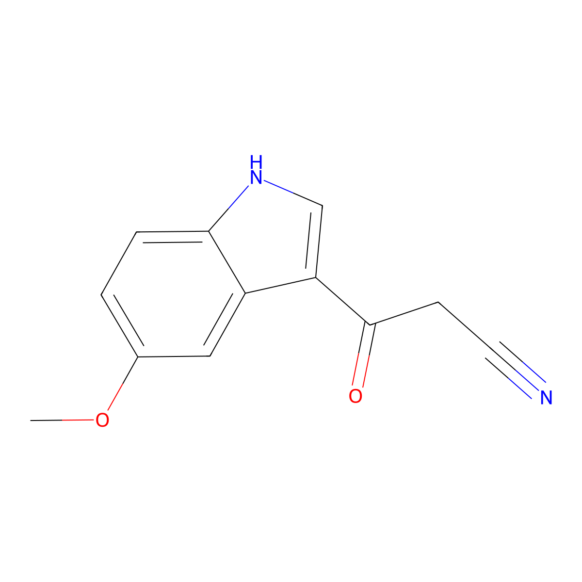 3-(5-methoxy-1H-indol-3-yl)-3-oxopropanenitrile molecular structure, CAS 821009-89-6