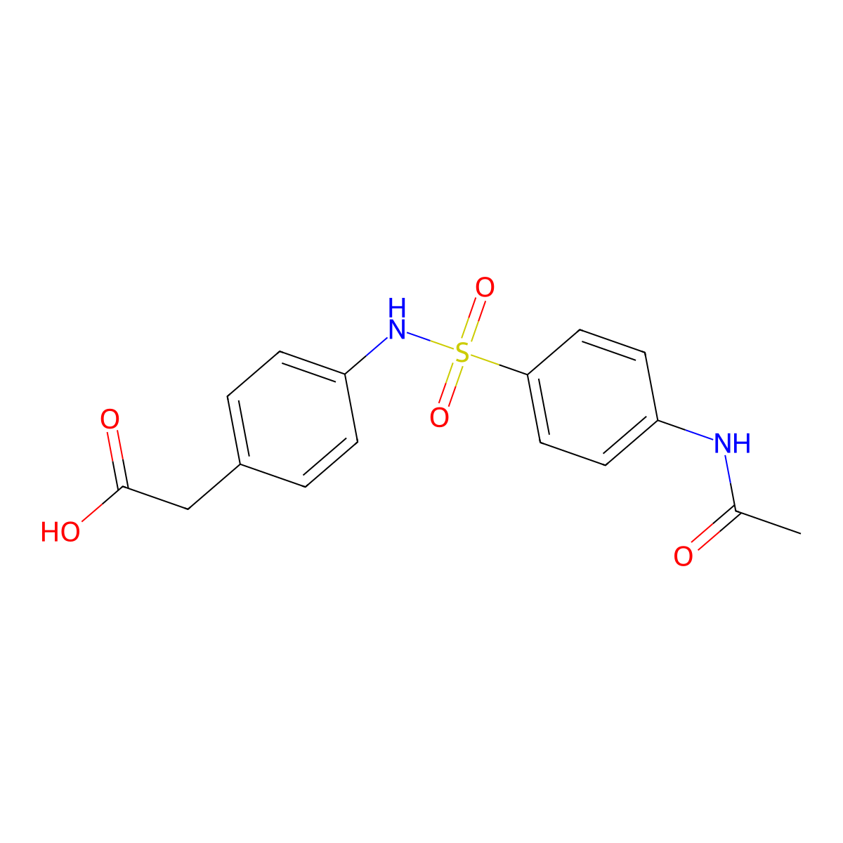 4-(4-Acetamidophenylsulfonamido)phenylacetic Acid molecular structure, CAS 82101-23-3