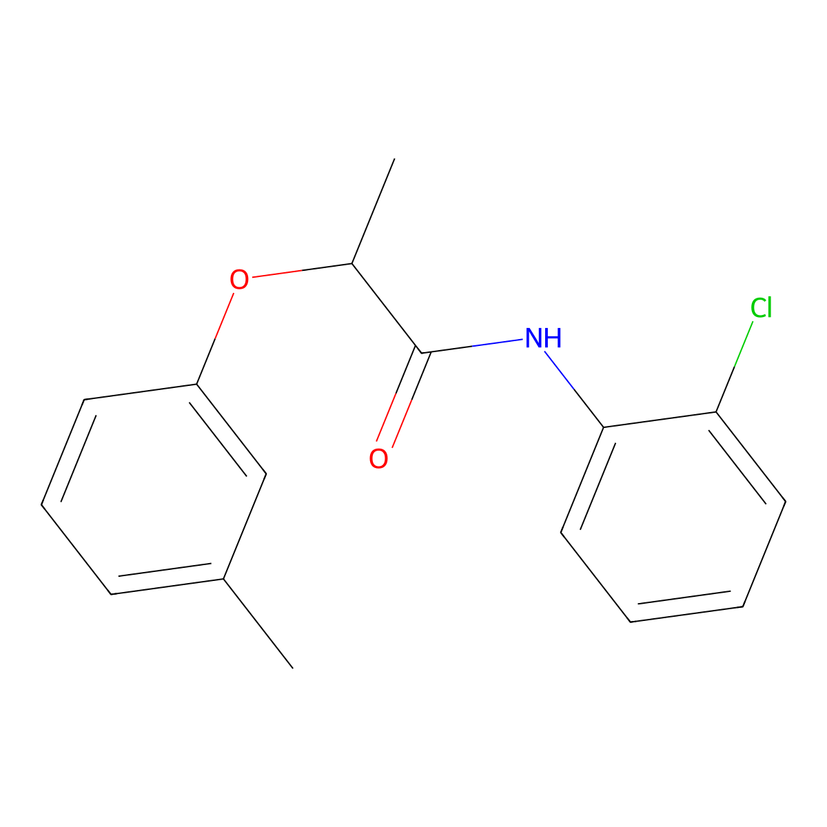 N-(2-chlorophenyl)-2-(3-methylphenoxy)propanamide molecular structure, CAS 821010-15-5
