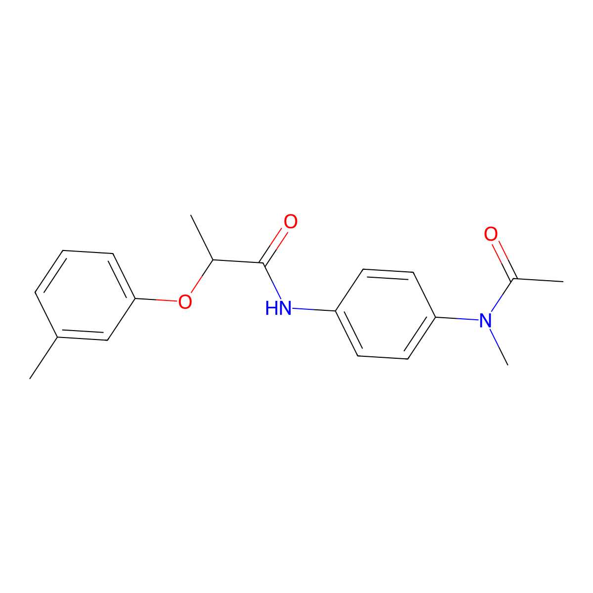 N-{4-[acetyl(methyl)amino]phenyl}-2-(3-methylphenoxy)propanamide molecular structure, CAS 821010-24-6