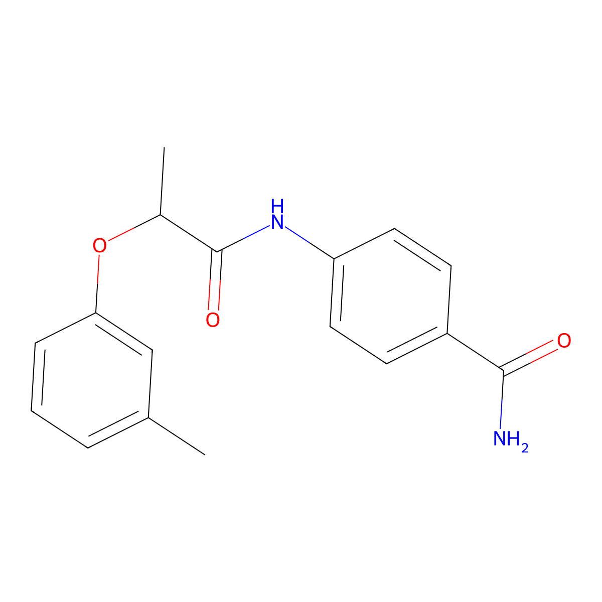 4-[2-(3-Methylphenoxy)propanoylamino]benzamide molecular structure, CAS 821010-27-9