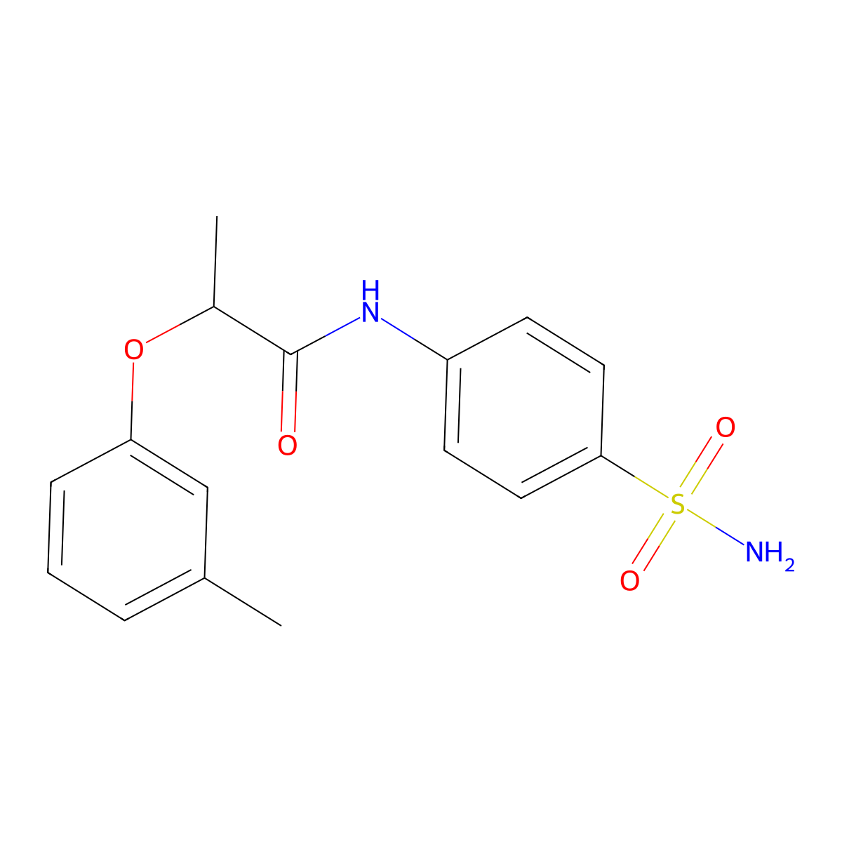 2-(3-methylphenoxy)-N-(4-sulfamoylphenyl)propanamide molecular structure, CAS 821010-31-5