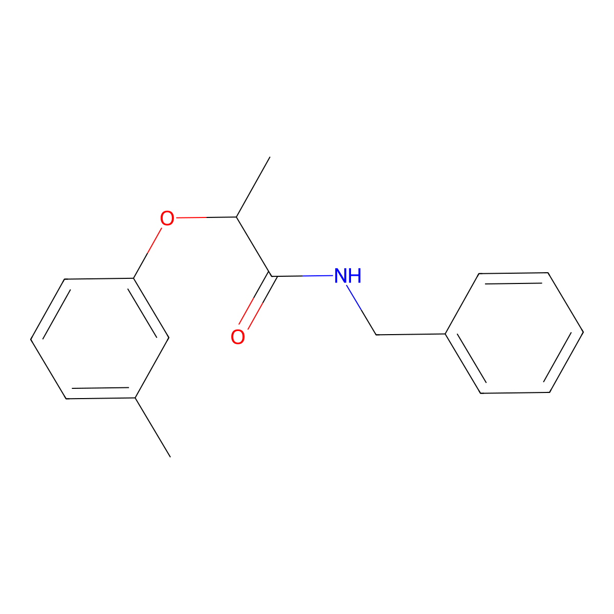 N-benzyl-2-(3-methylphenoxy)propanamide molecular structure, CAS 821010-53-1