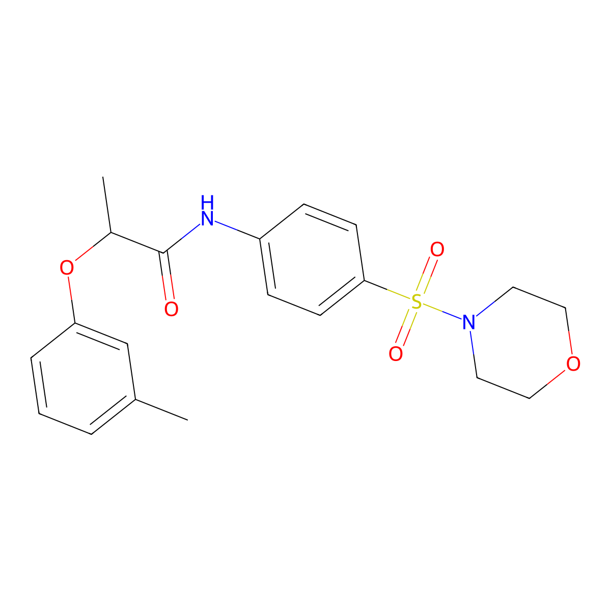 2-(3-methylphenoxy)-N-[4-(4-morpholinylsulfonyl)phenyl]propanamide molecular structure, CAS 821010-68-8