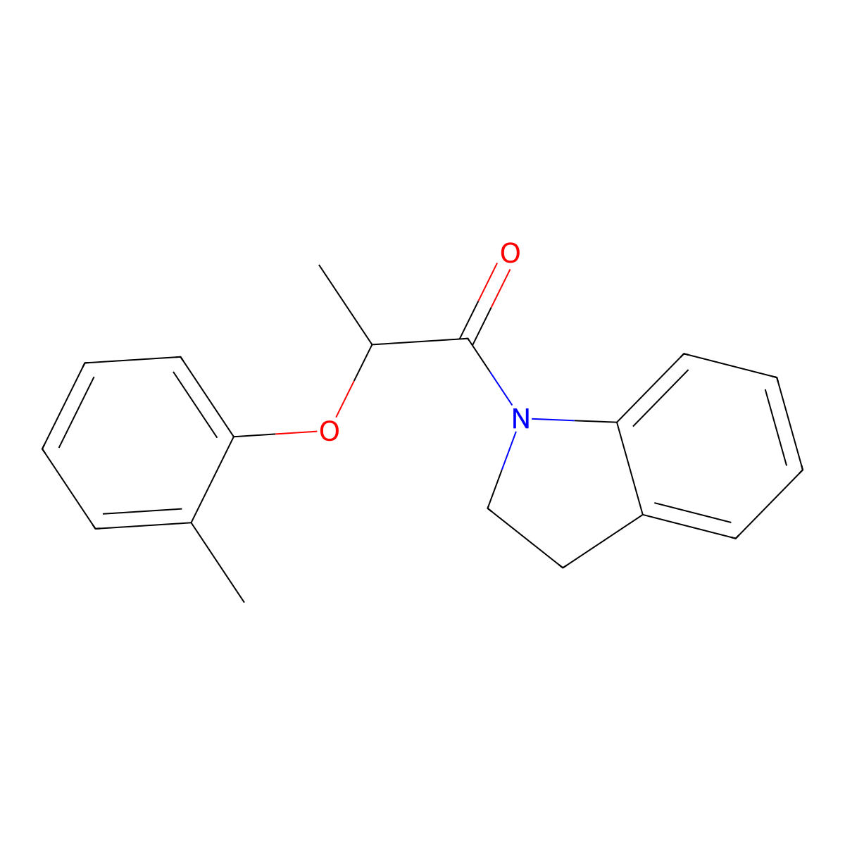 1-(2,3-Dihydroindol-1-yl)-2-(2-methylphenoxy)propan-1-one molecular structure, CAS 821012-98-0