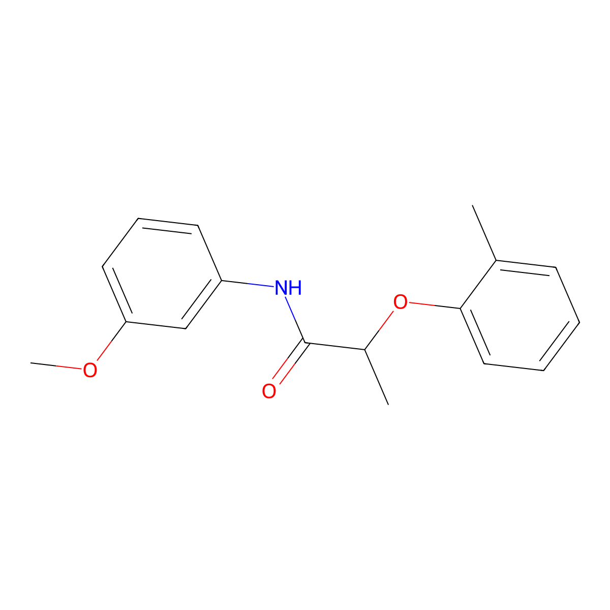 N-(3-methoxyphenyl)-2-(2-methylphenoxy)propanamide molecular structure, CAS 821012-99-1