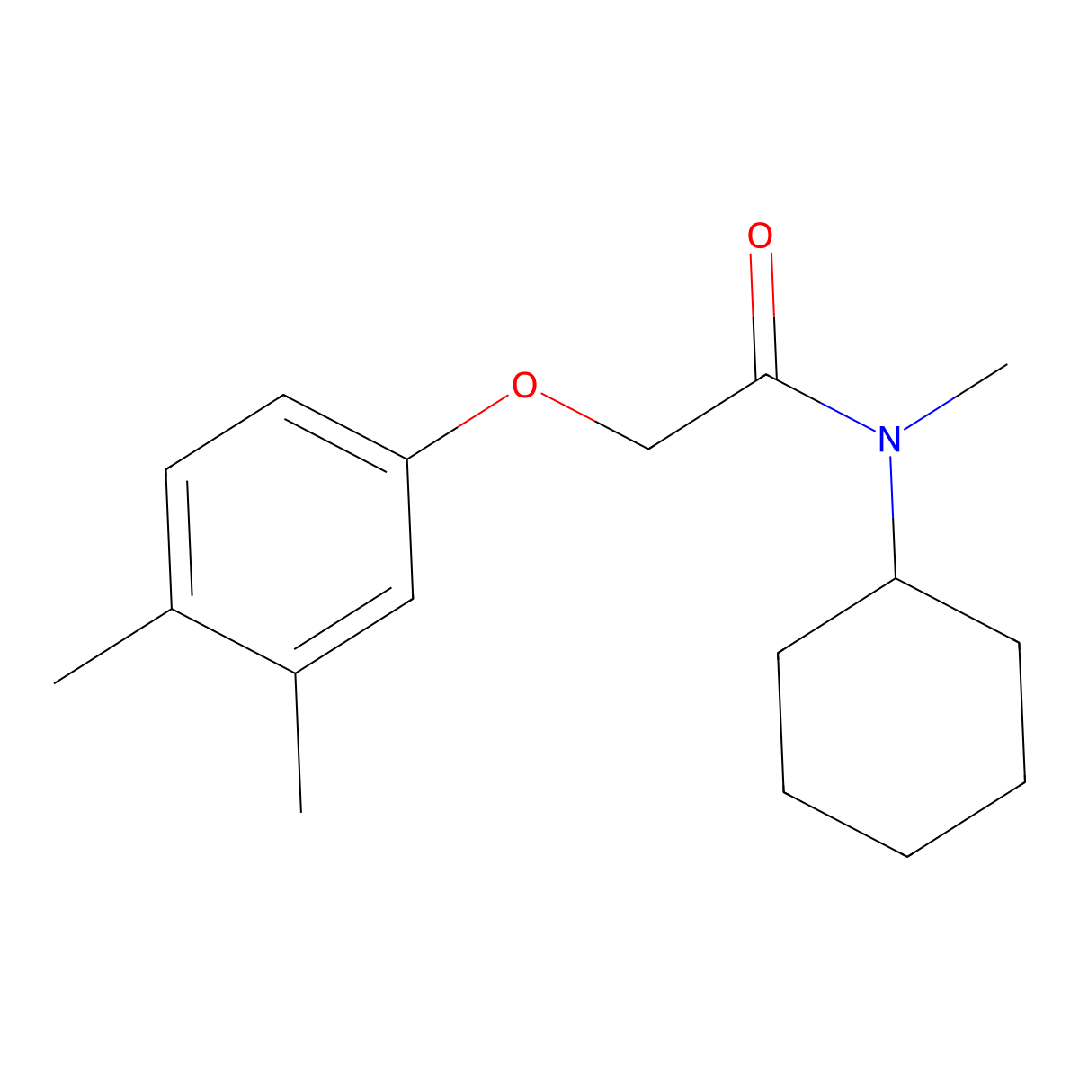 N-cyclohexyl-2-(3,4-dimethylphenoxy)-N-methylacetamide molecular structure, CAS 821015-40-1