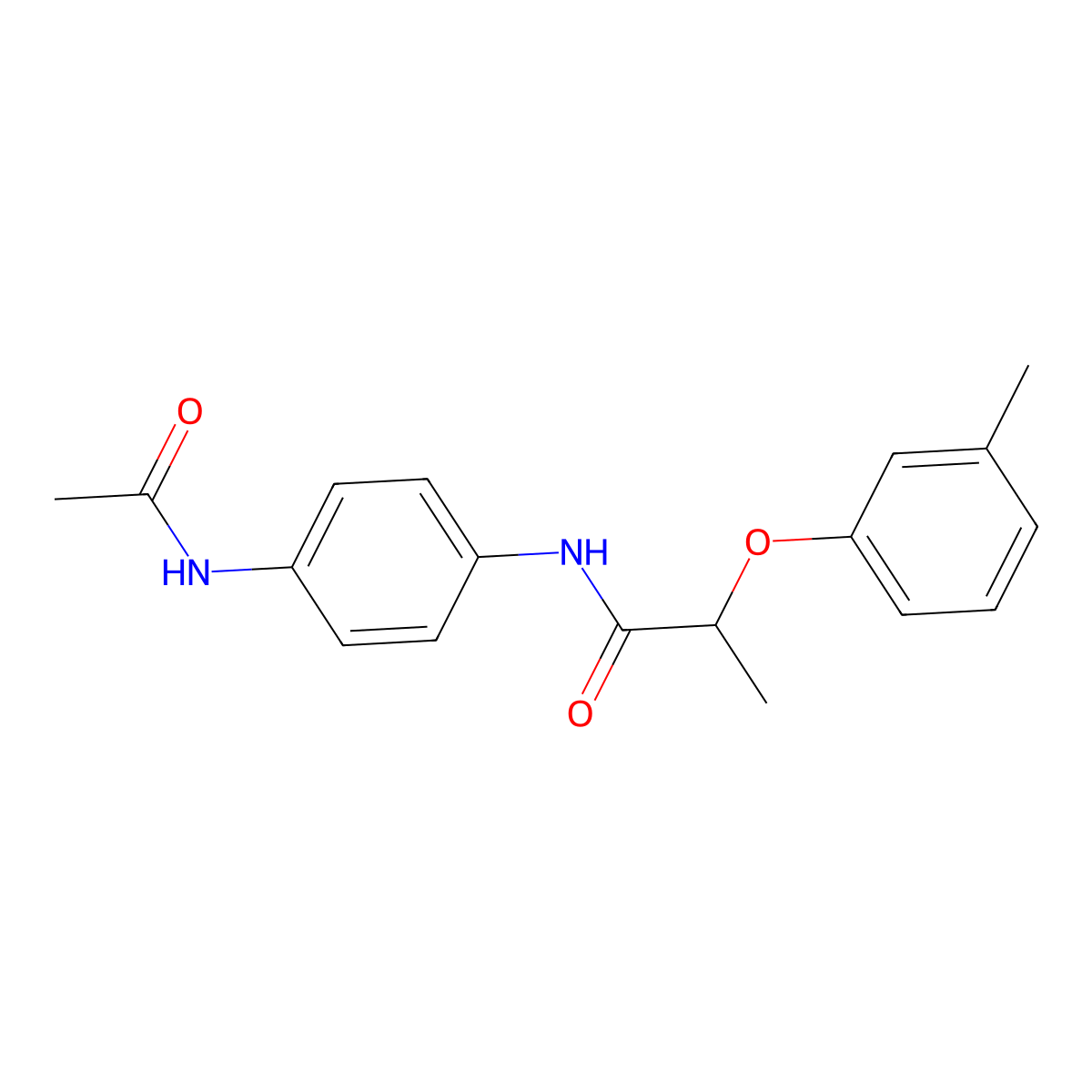 N-[4-(acetylamino)phenyl]-2-(3-methylphenoxy)propanamide molecular structure, CAS 821015-54-7