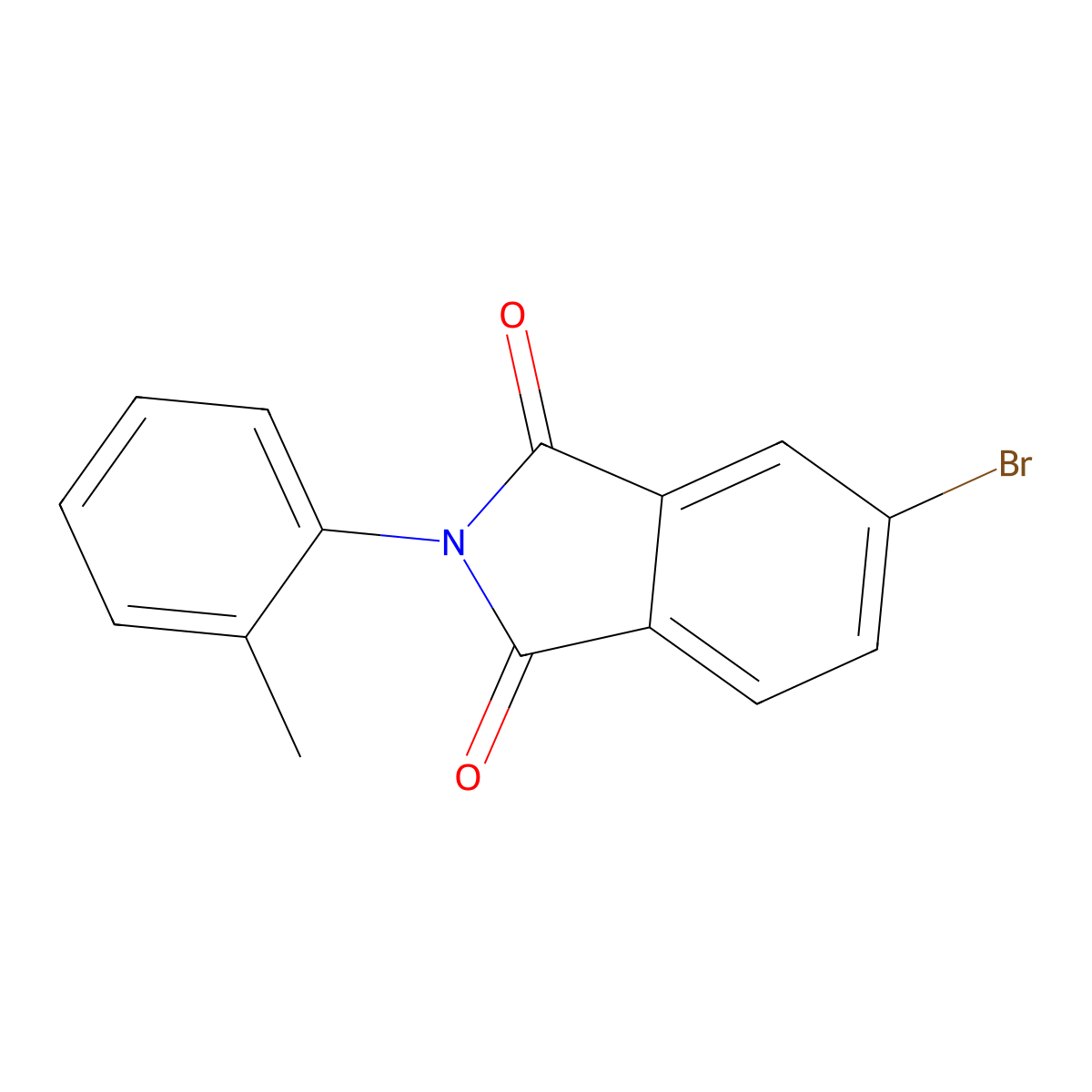 5-Bromo-2-(o-tolyl)isoindoline-1,3-dione molecular structure, CAS 82104-67-4
